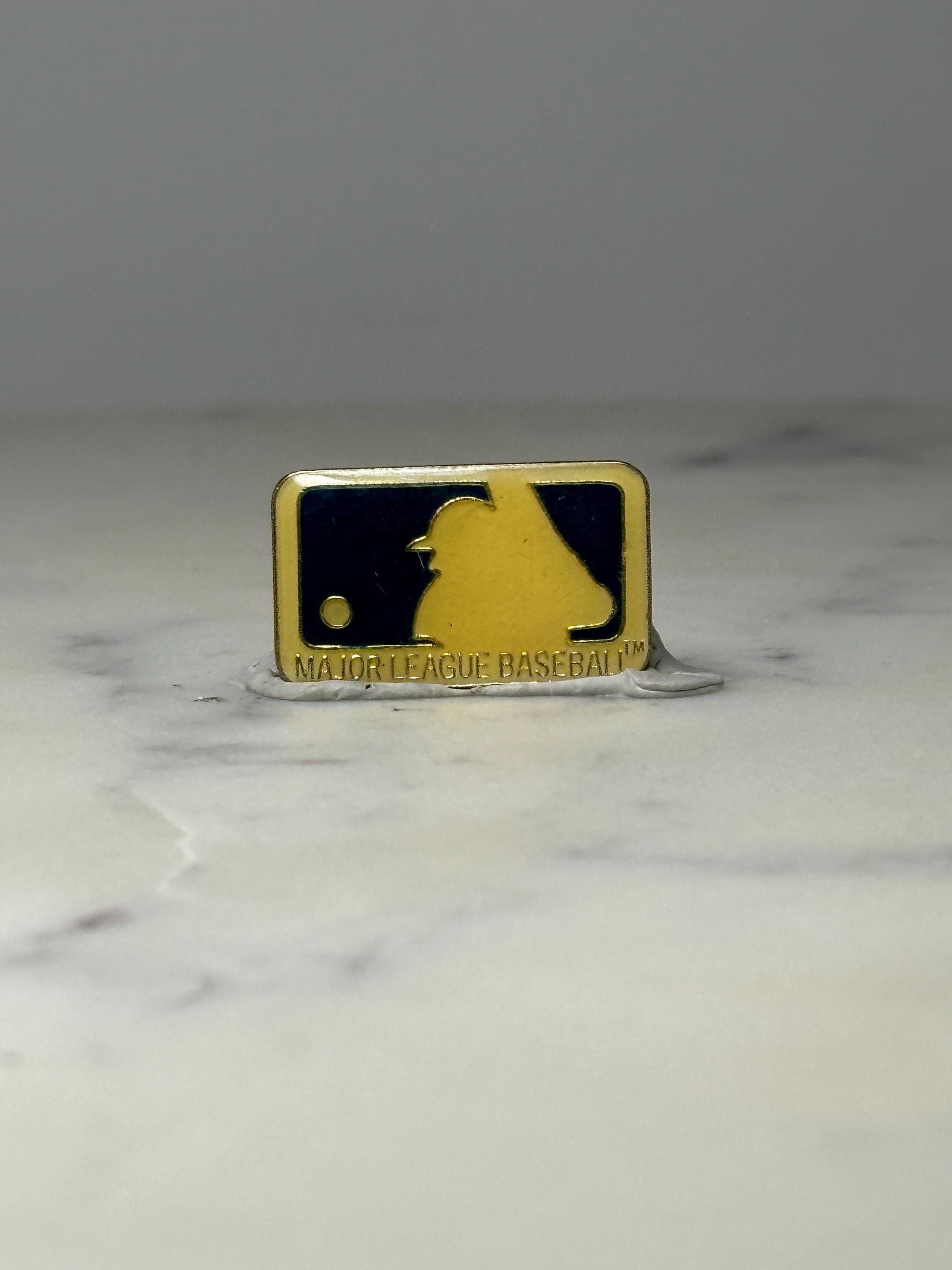Major League Baseball Logo Pin: Gold Tone Enamel - Sports Fan Accessory