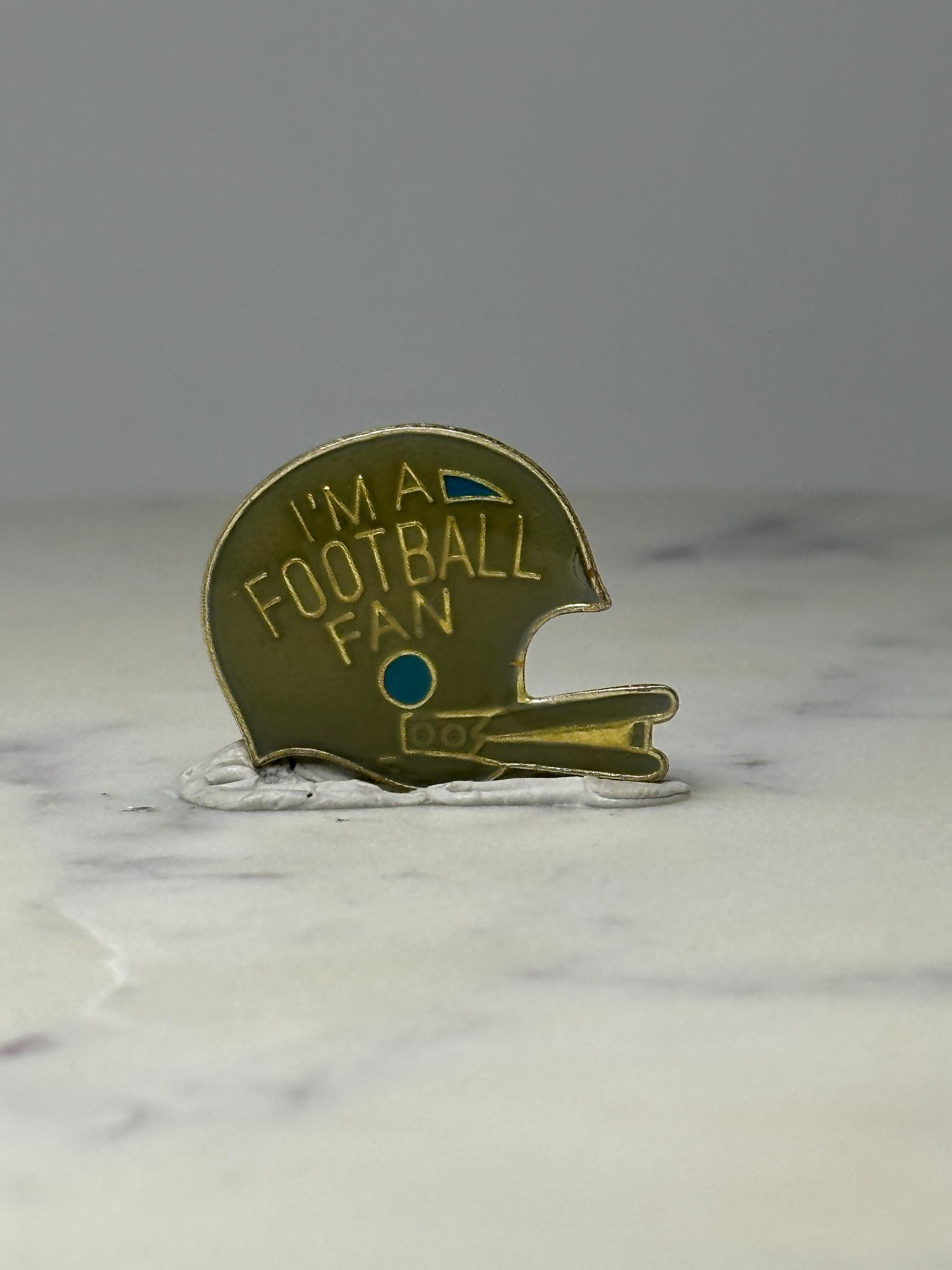 Football Helmet Pin: Gold Tone Enamel - Sports Fan Accessory