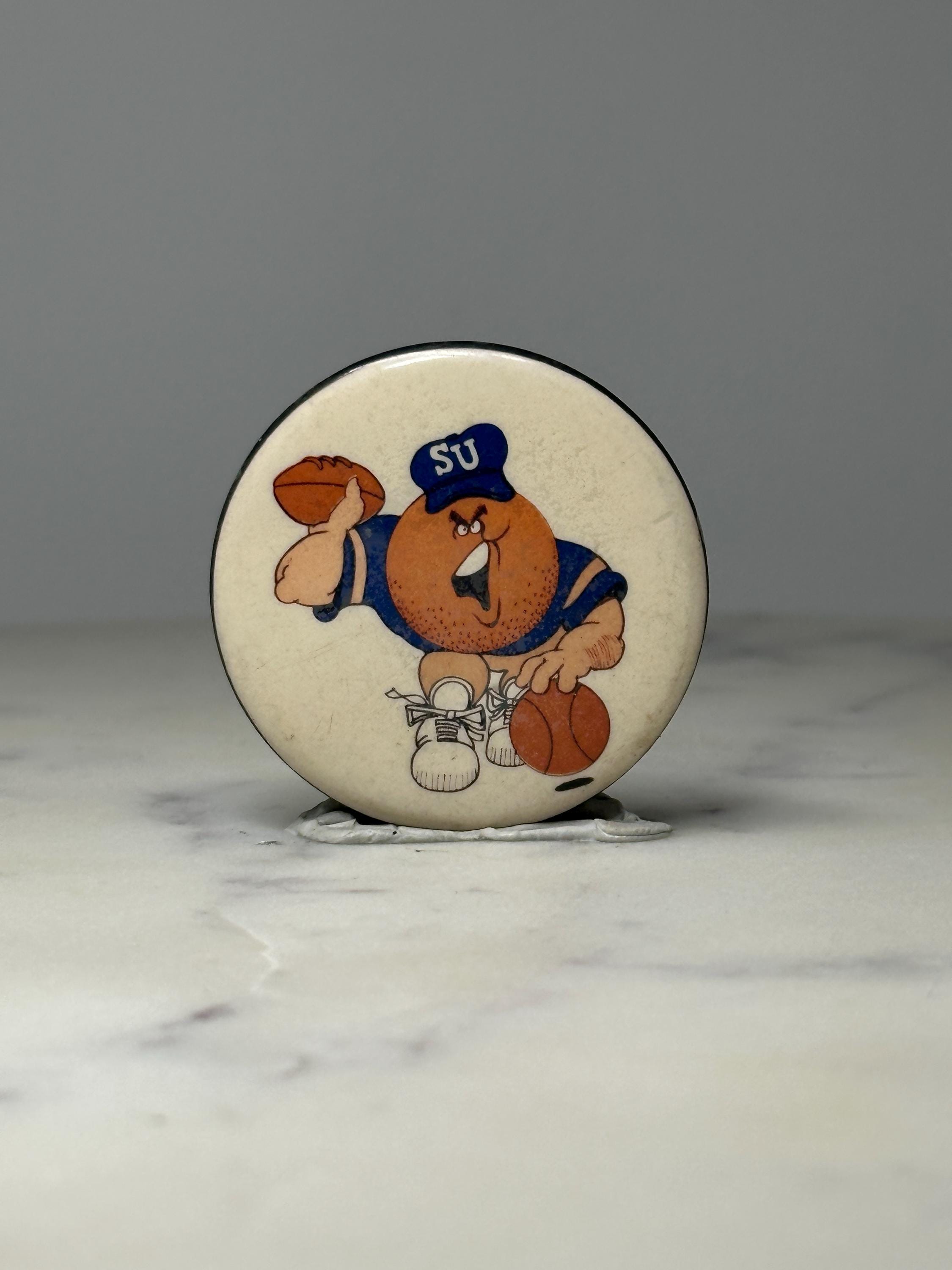 Syracuse University Orange Mascot Pin: Enamel Sports - Vintage College Accessory