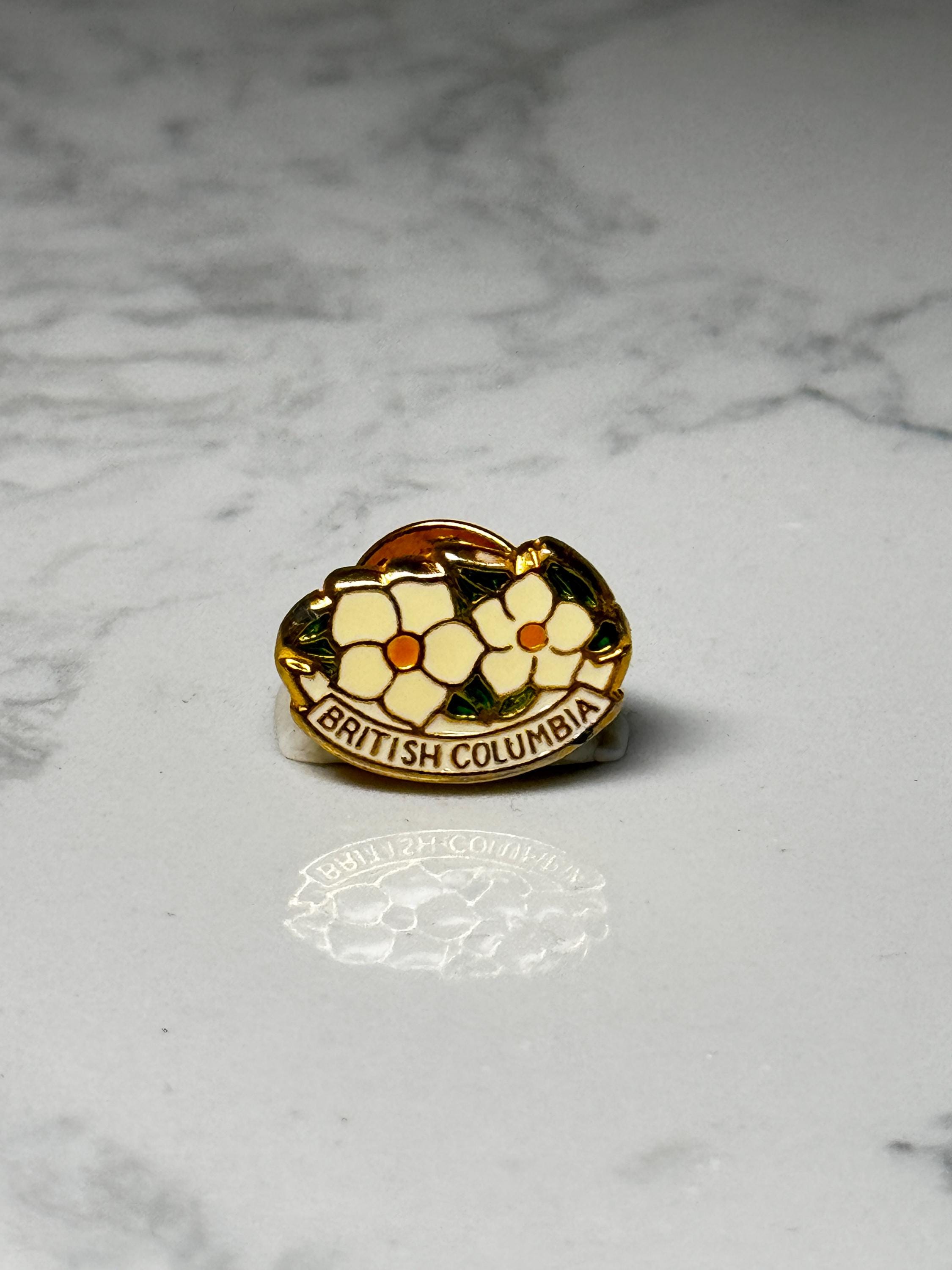 British Columbia Souvenir Pin: Gold Tone Enamel - Canada Travel Accessory