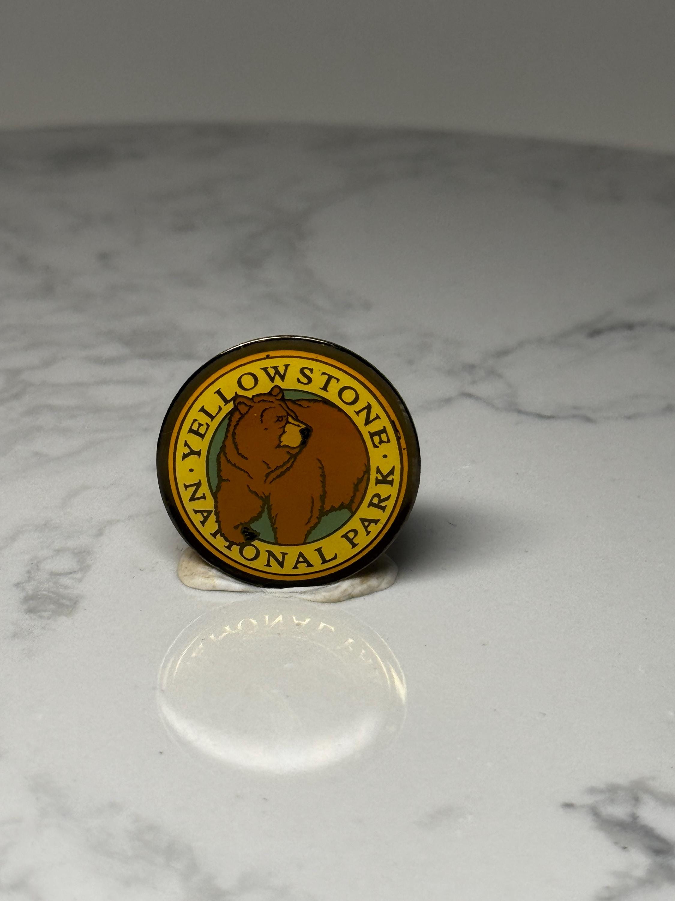 Yellowstone National Park Bear Pin: Gold Tone Enamel - Park Souvenir