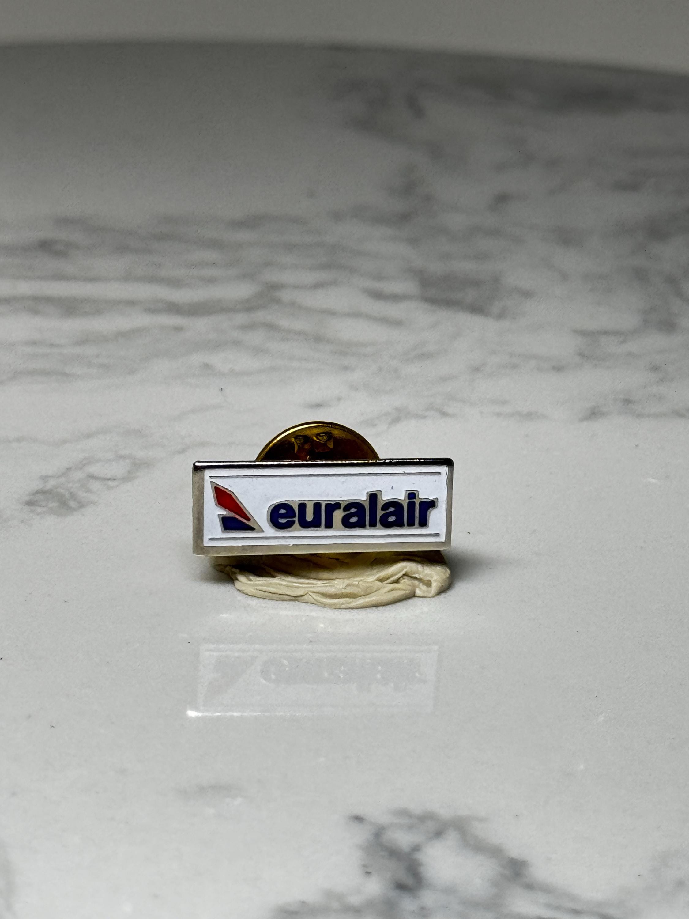 Euralair Airline Pin: White Enamel Logo - Aviation Collectible