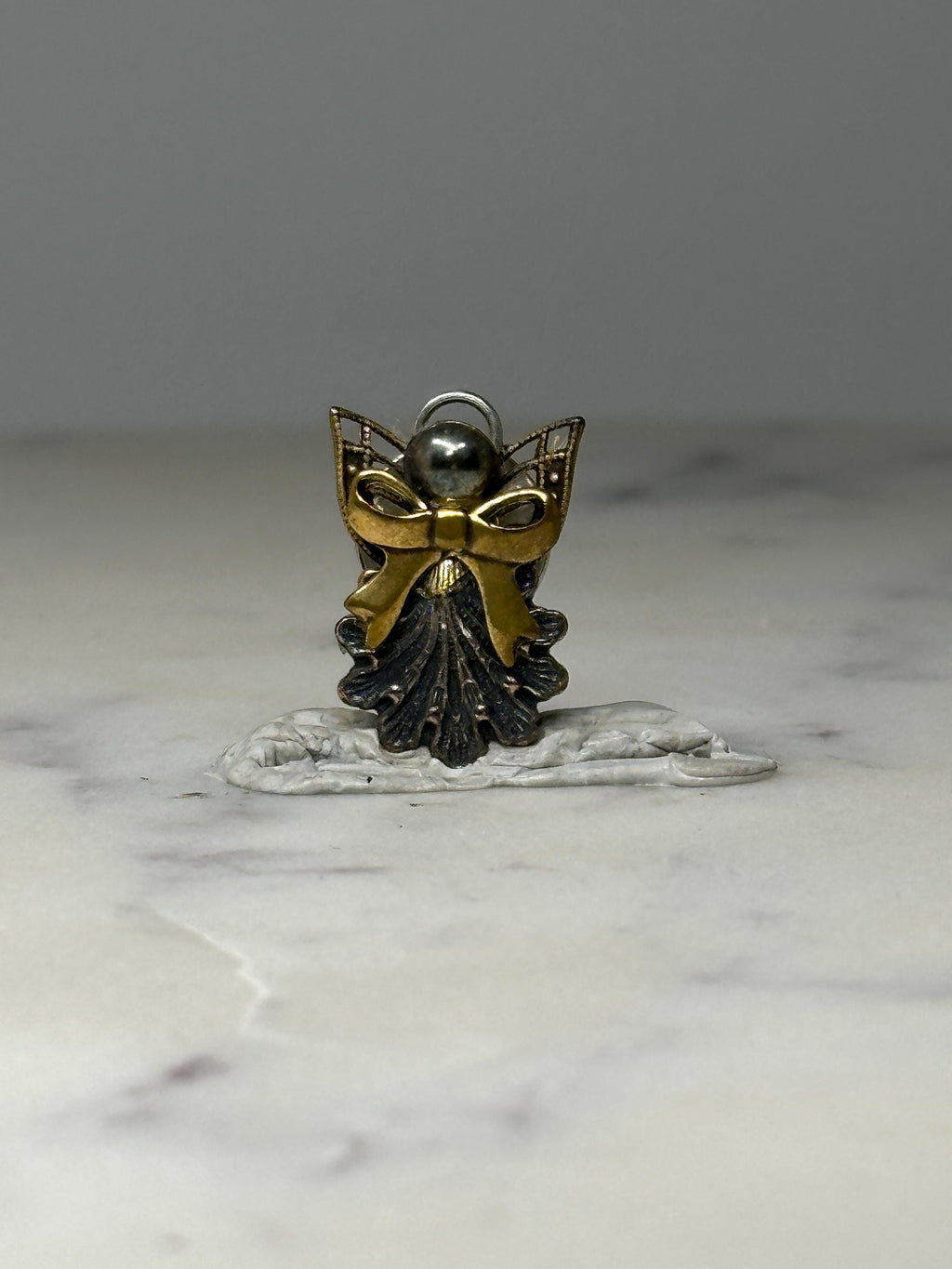 Angel Christmas Pin: Gold Tone & Pearl Accent - Holiday Accessory