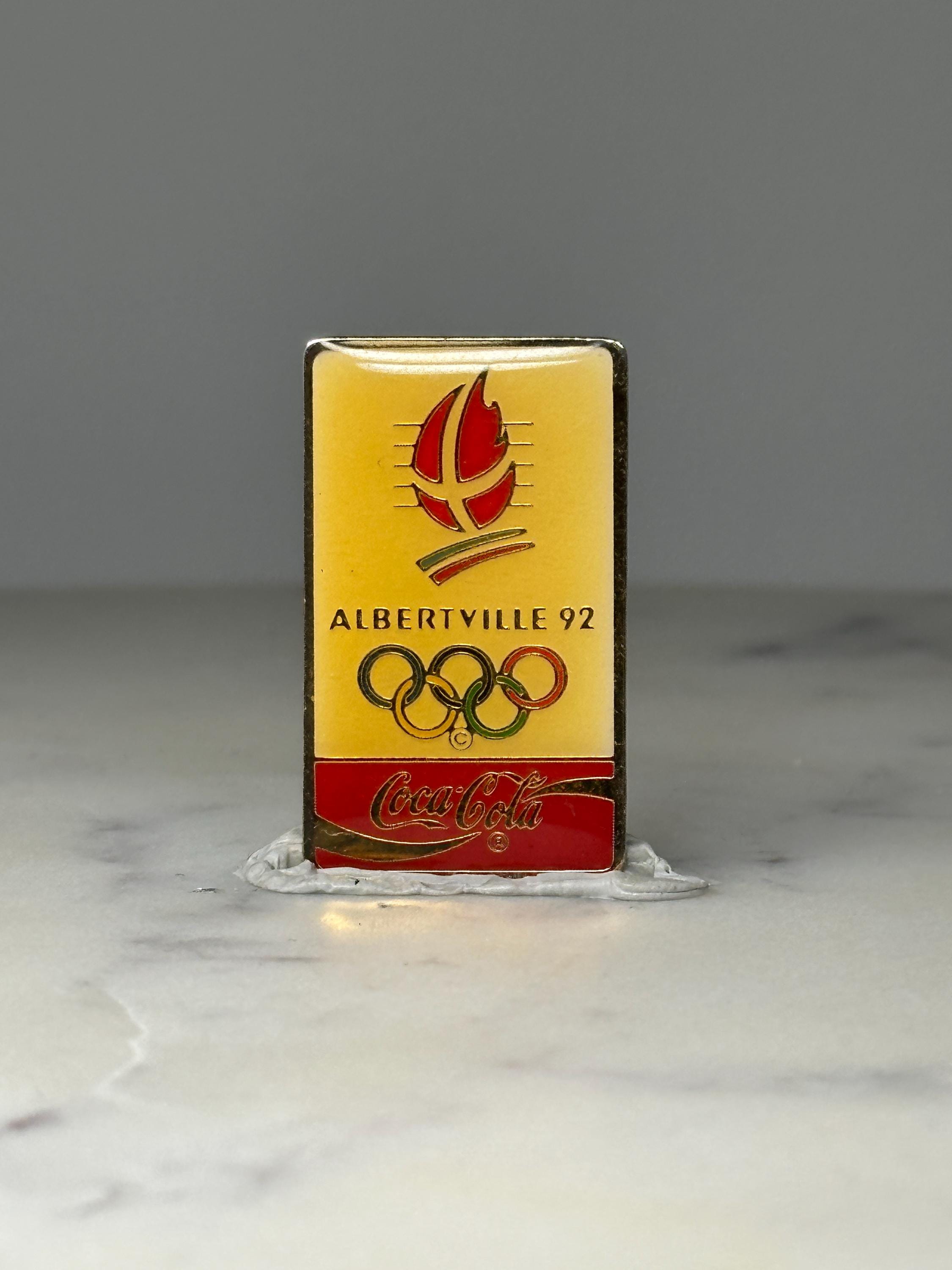 Albertville 92 Olympic Pin: Gold Enamel Coca Cola Sponsor - 1992 Winter Games Accessory