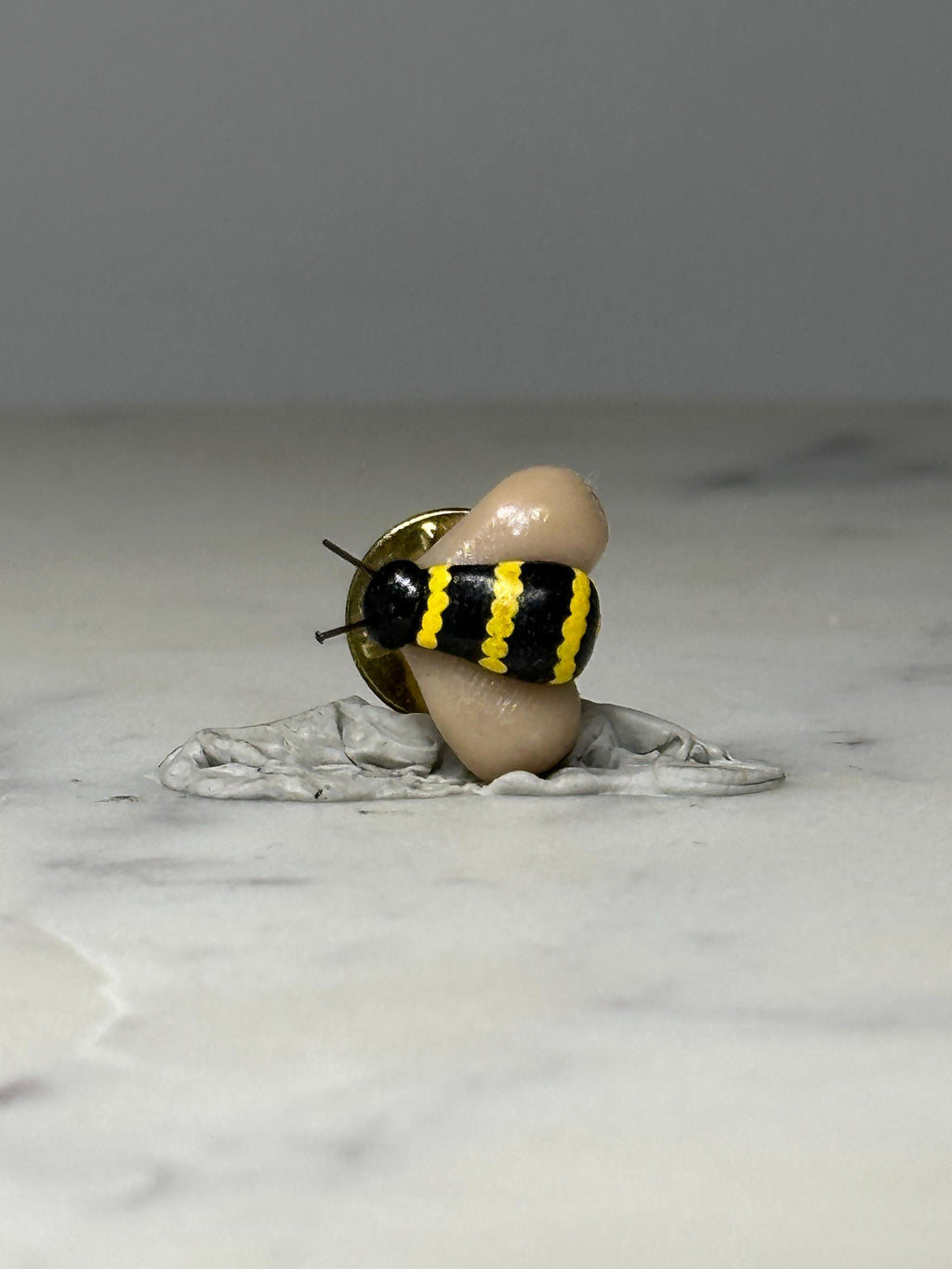 Bumble Bee Insect Lapel Pin: Black Yellow Enamel - Nature Accessory