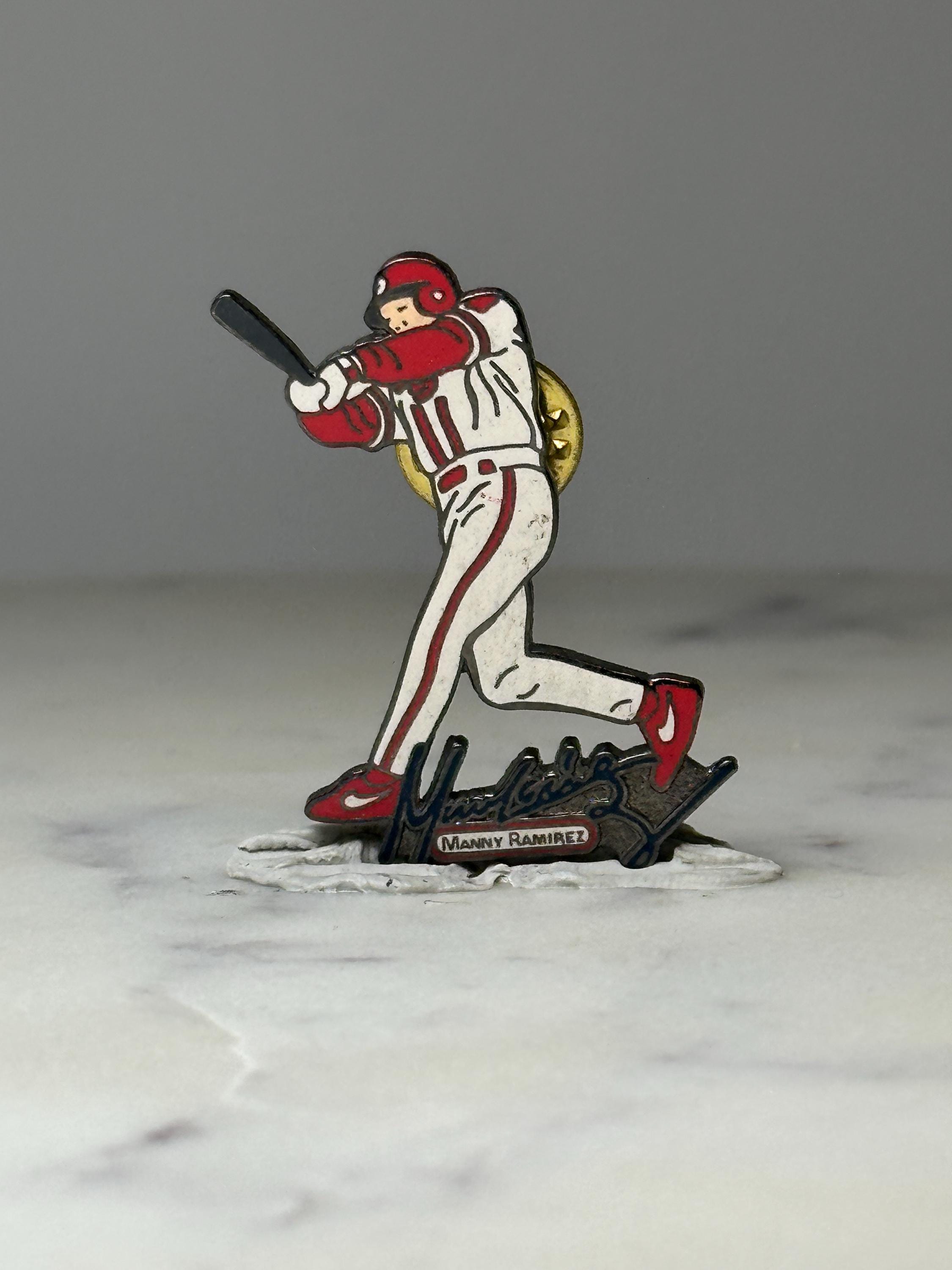 Manny Ramirez Baseball Player Pin: Red White Enamel - Sports Accessory