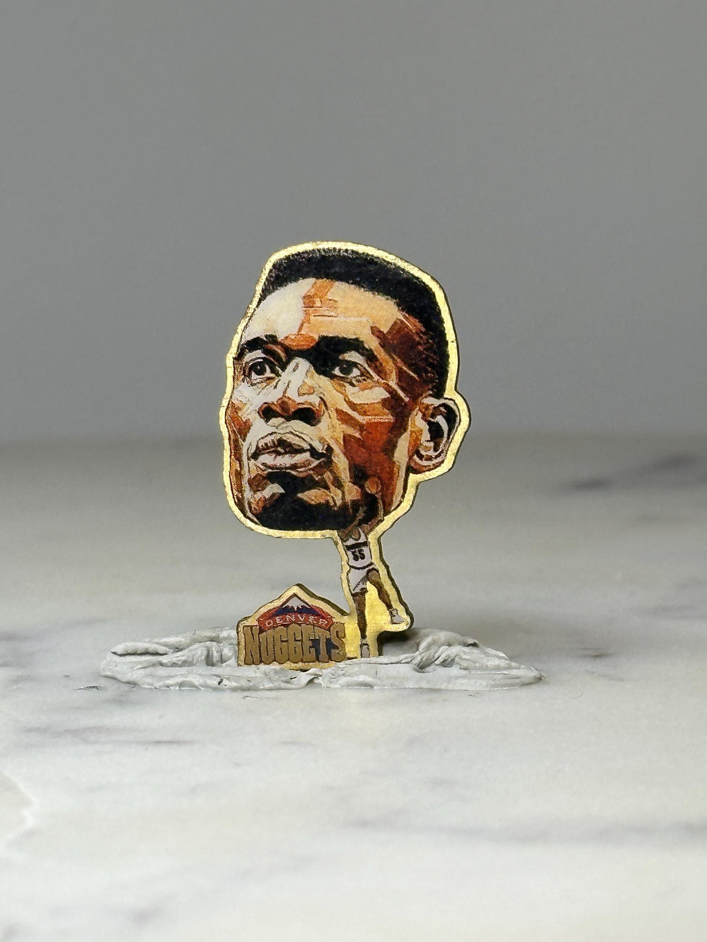 Vintage Dikembe Mutombo Pinheads Pin: Denver Nuggets NBA Lapel Pin – 90s Basketball Collectible