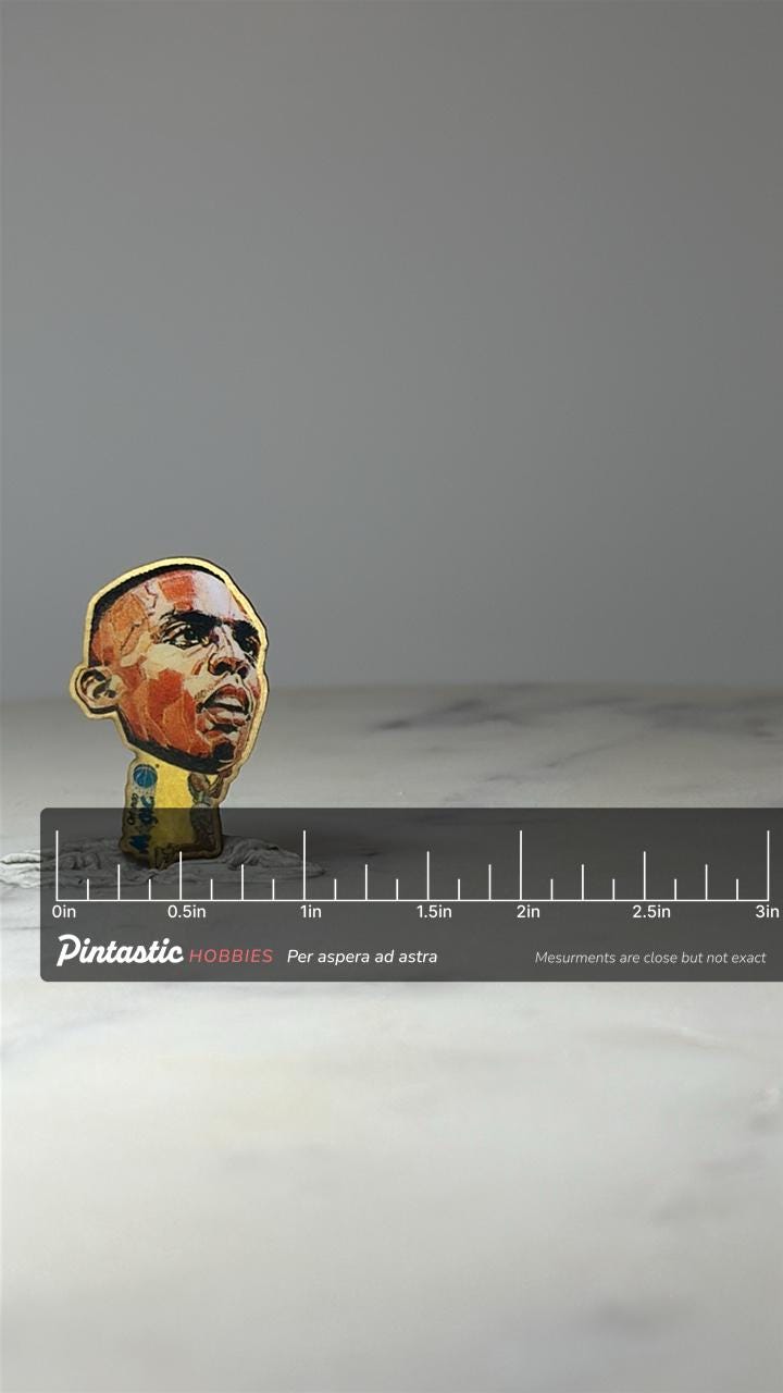 Vintage Penny Hardaway Pinheads Pin: Orlando Magic NBA Lapel Pin – 90s Basketball Collectible with ruler overlay for size ref