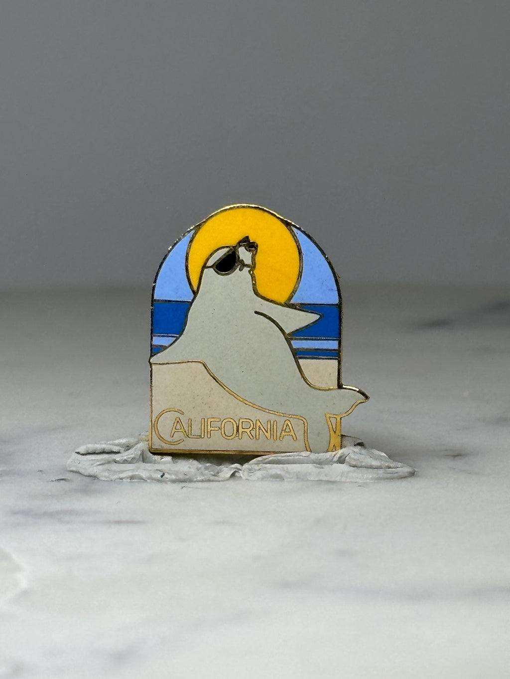 California Sea Lion Enamel Pin: Gold Tone - Coastal Souvenir Accessory