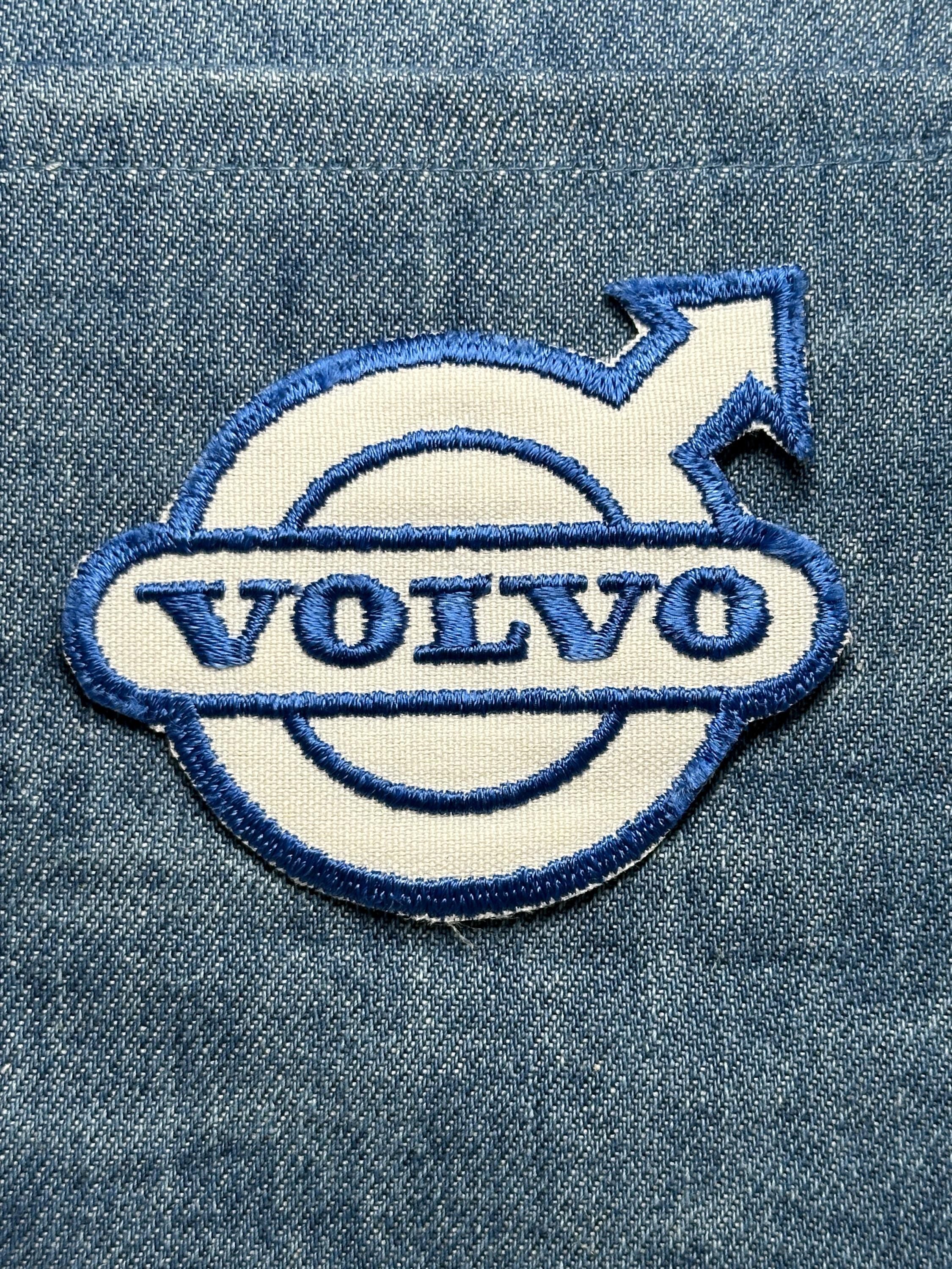 Volvo collectable patch: iron-on blue white - vintage auto accessory