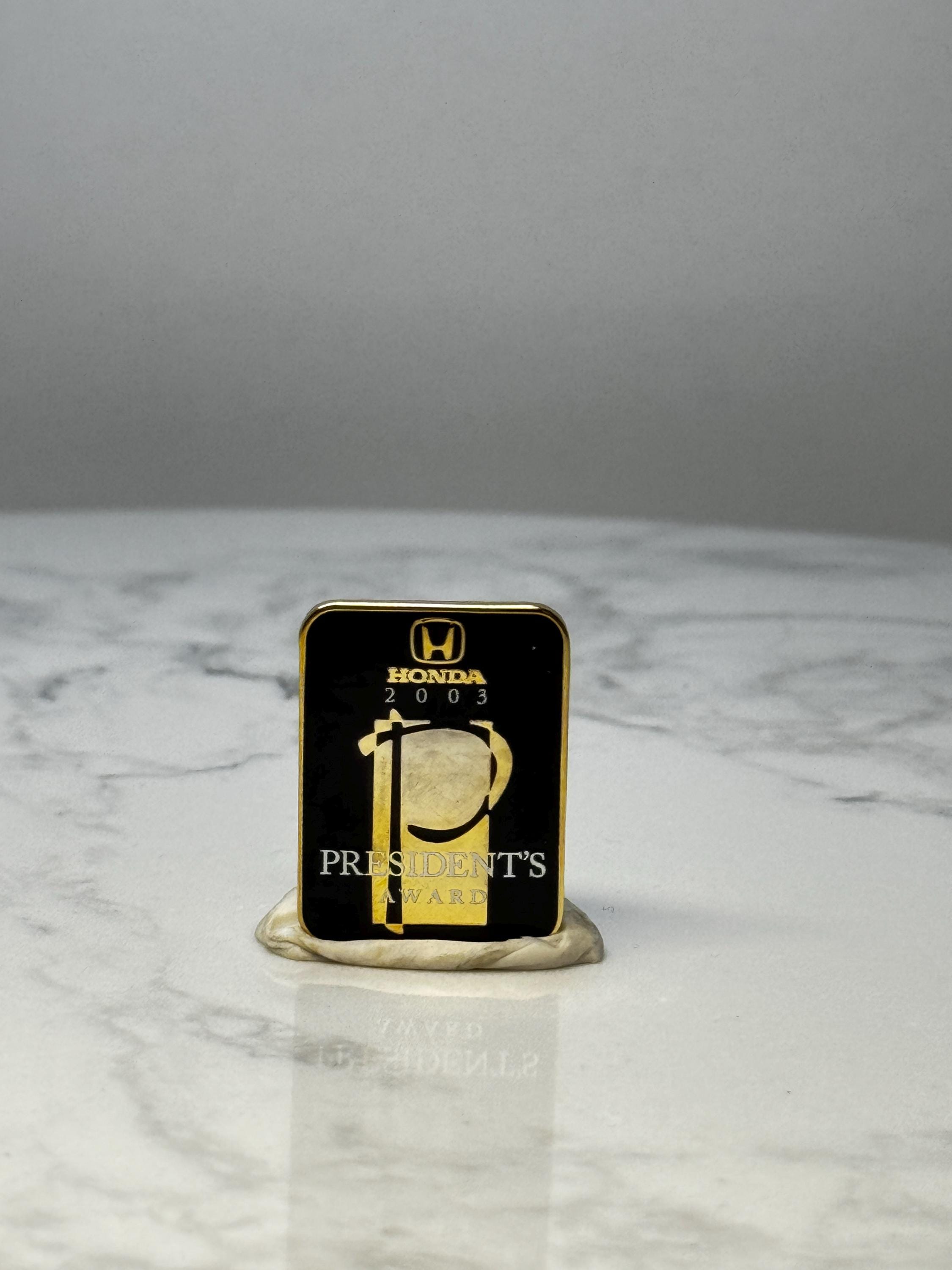 Vintage Honda President’s Award Pin: Black & Gold - 2003 Corporate