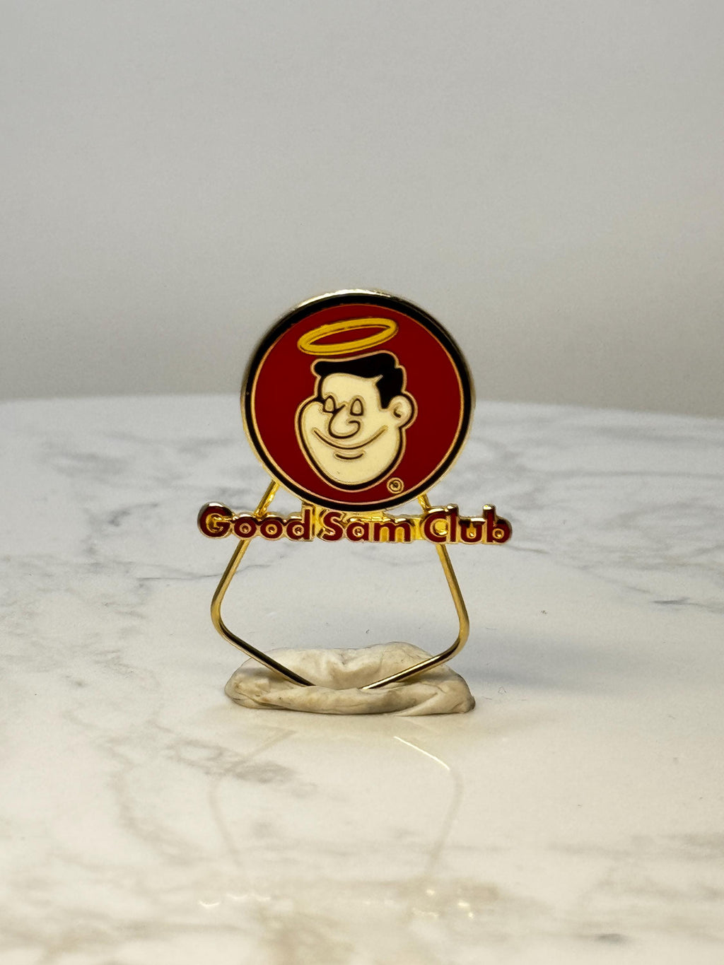 Vintage Good Sam Club Enamel Pin: Red Gold Logo - RV Club Accessory