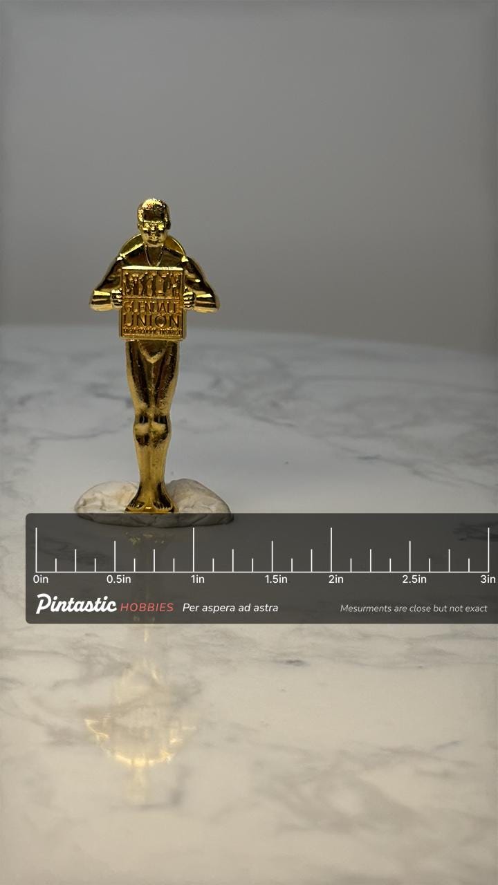 Vintage Glendale Union High School District Pin: Gold Tone - Education Pin with ruler overlay for size reference