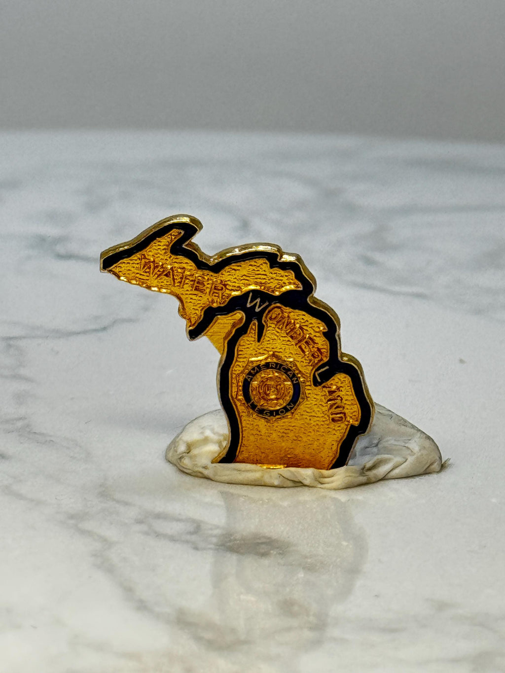 Vintage Michigan American Legion Pin: Gold Tone - Veteran Organization Collectible