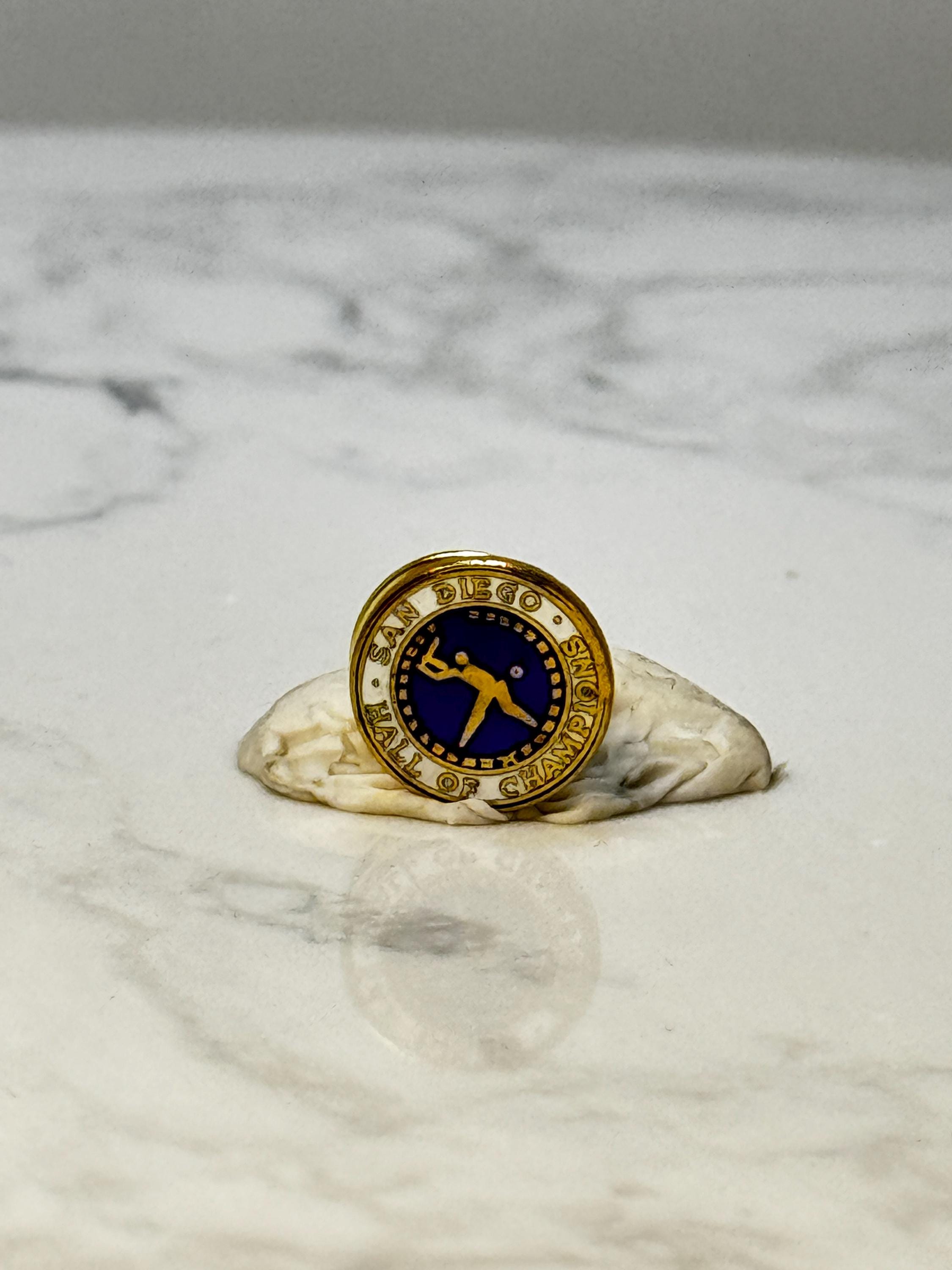 Vintage San Diego Hall of Champions Pin: Gold and Blue - Sports Souvenir Pin