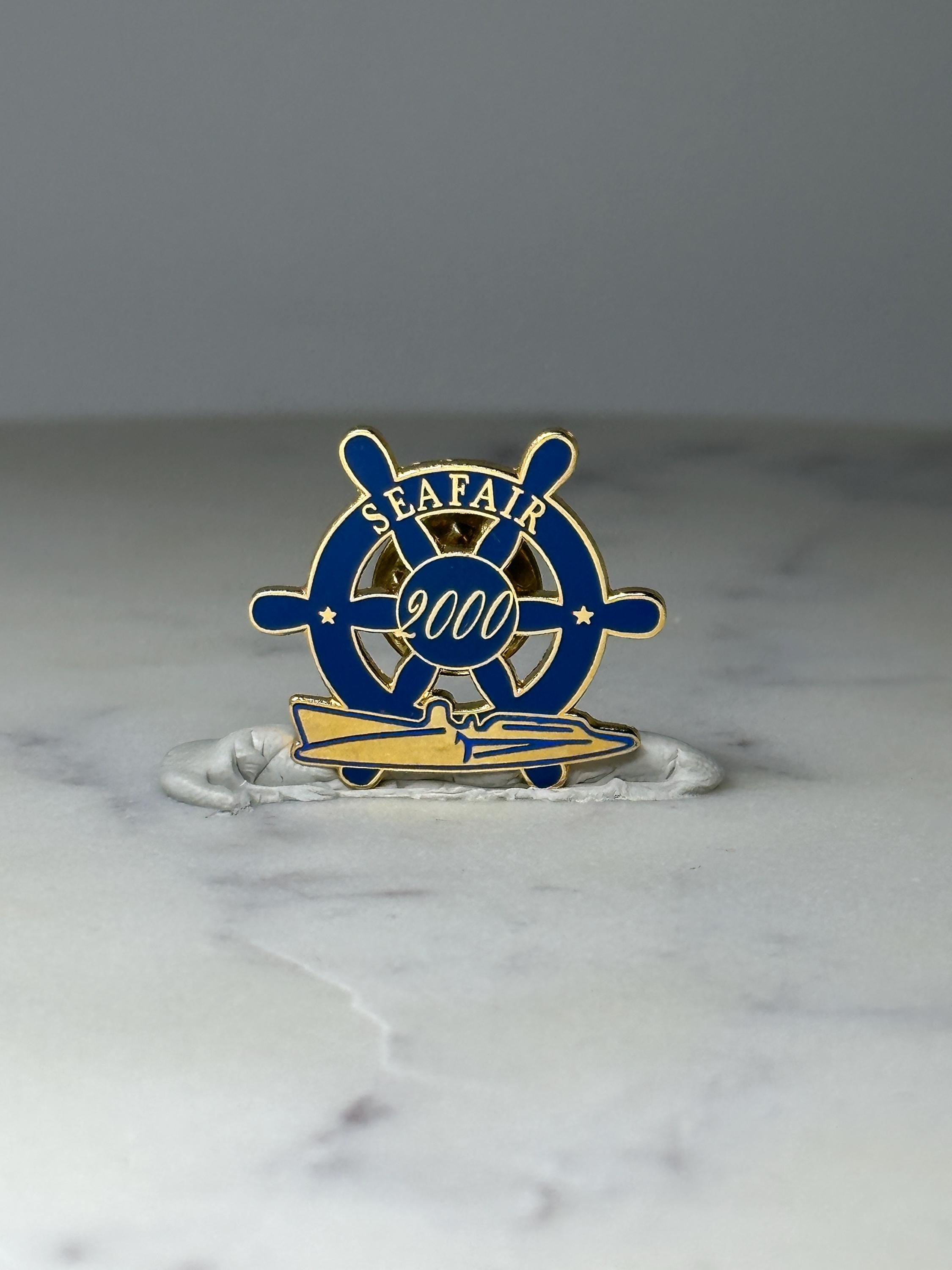Vintage Seafair 2000 Lapel Pin: Blue Gold Enamel - Seattle Event Accessory