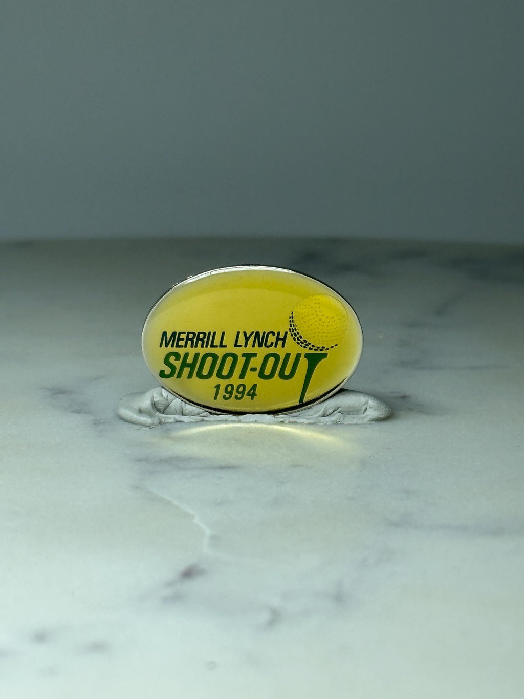 Vintage Merrill Lynch Shoot-Out Golf Pin: Yellow Enamel - 1994 Tournament Accessory