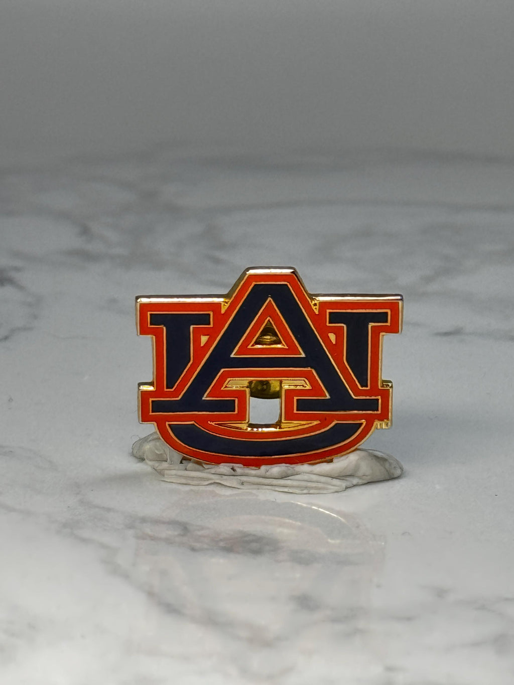 Vintage Auburn University Logo Enamel Pin: Blue & Orange - College Accessory