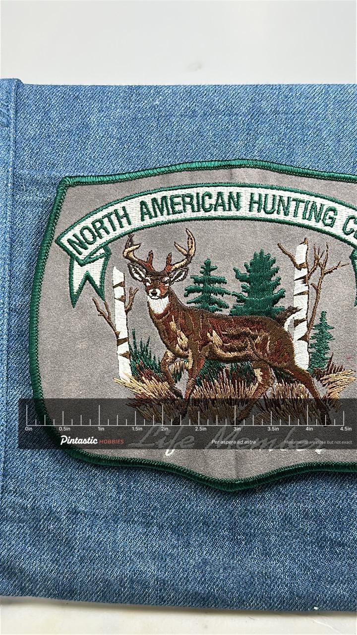 North American Hunting Club Jumbo Patch: Green Buck - Outdoor Accessory with ruler overlay for size reference