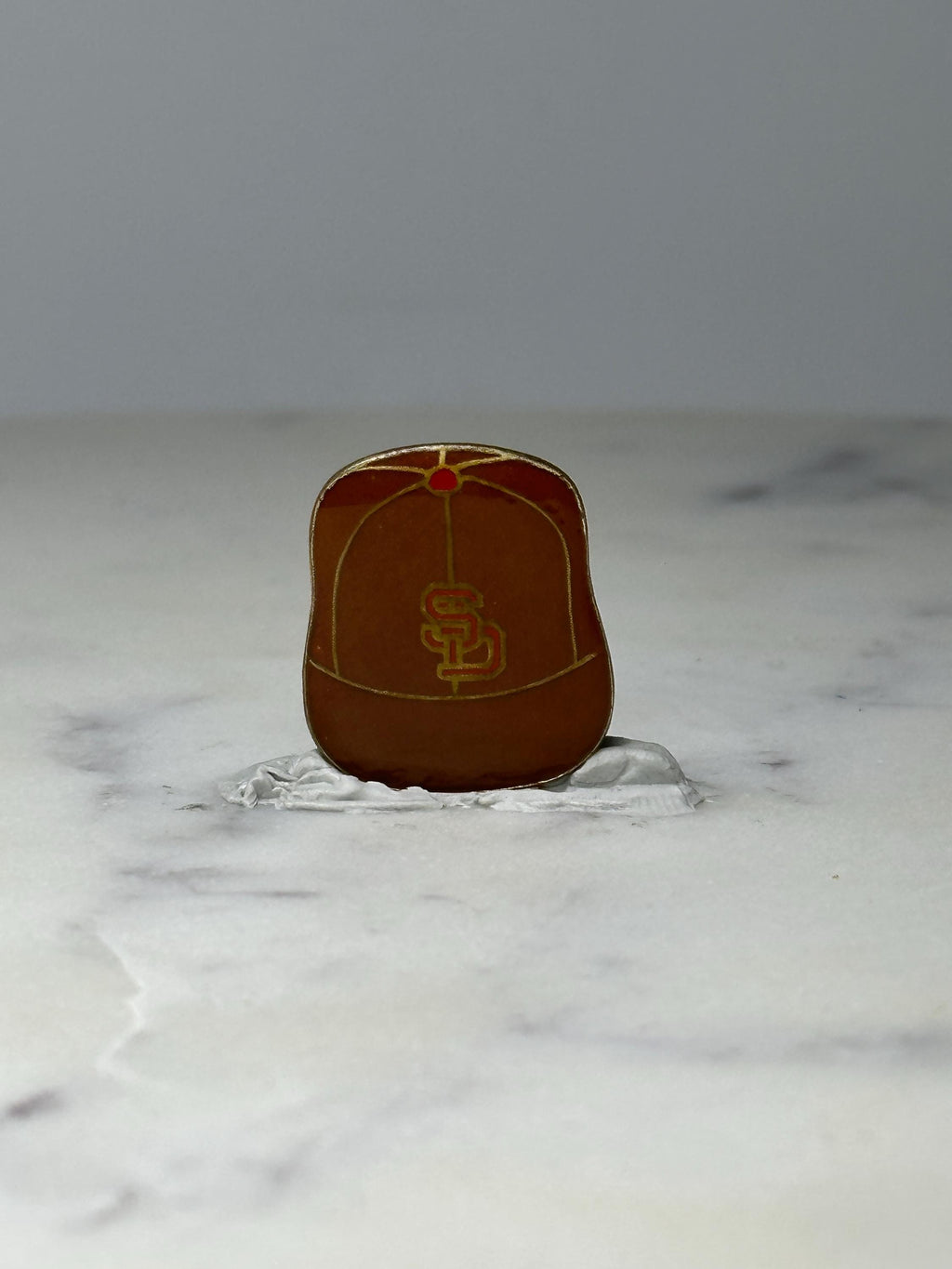 Vintage San Diego Padres Baseball Hat Pin: Brown Enamel - MLB Sports Accessory