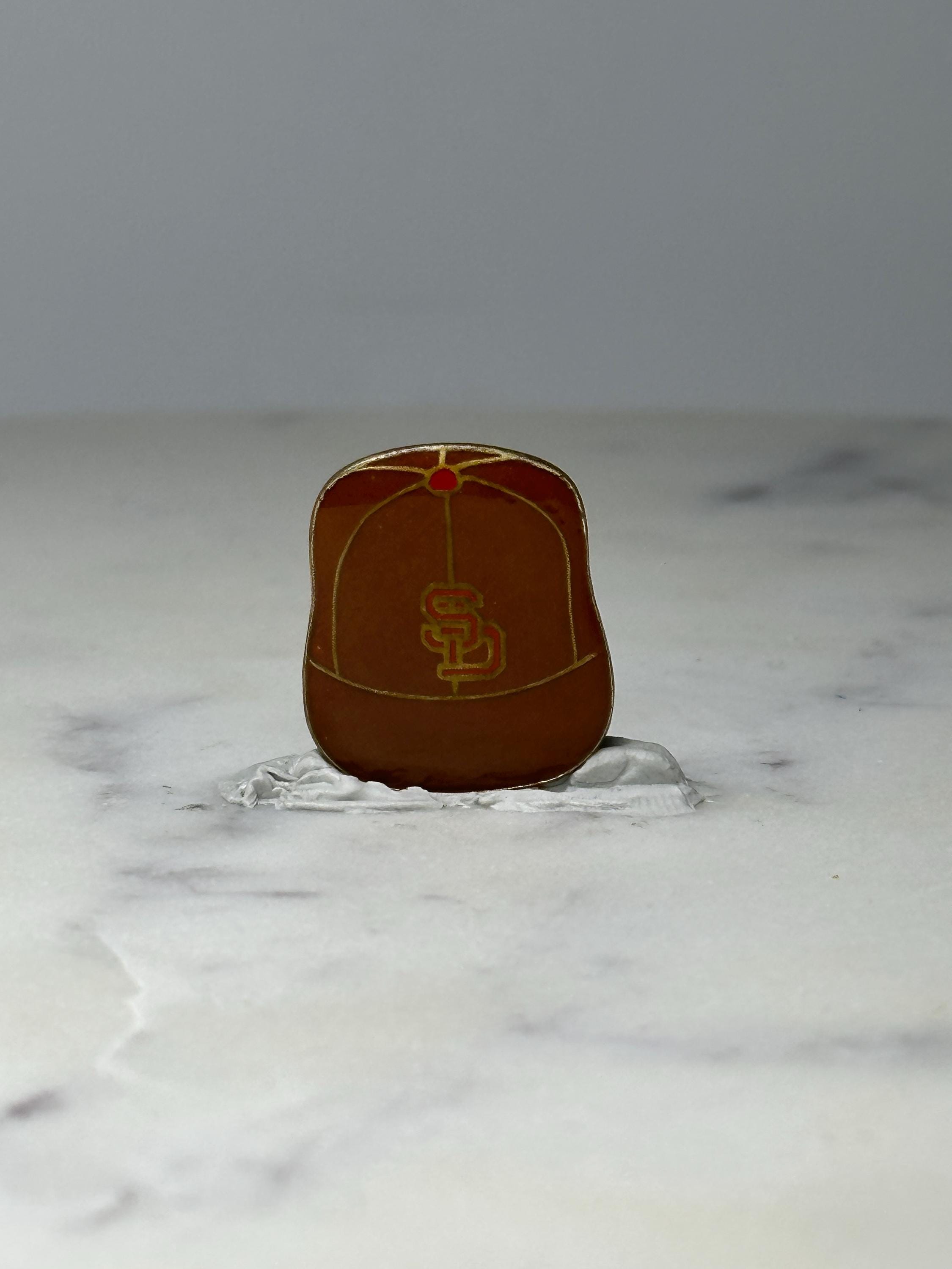 Vintage San Diego Padres Baseball Hat Pin: Brown Enamel - MLB Sports Accessory