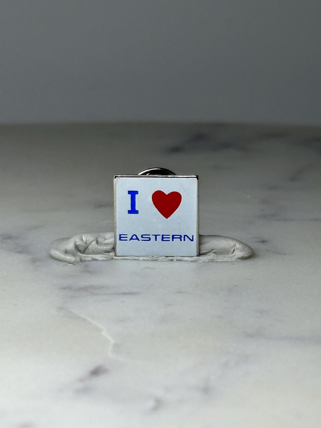 Vintage I Love Eastern Airline Lapel Pin: White Enamel - Airline Souvenir Accessory