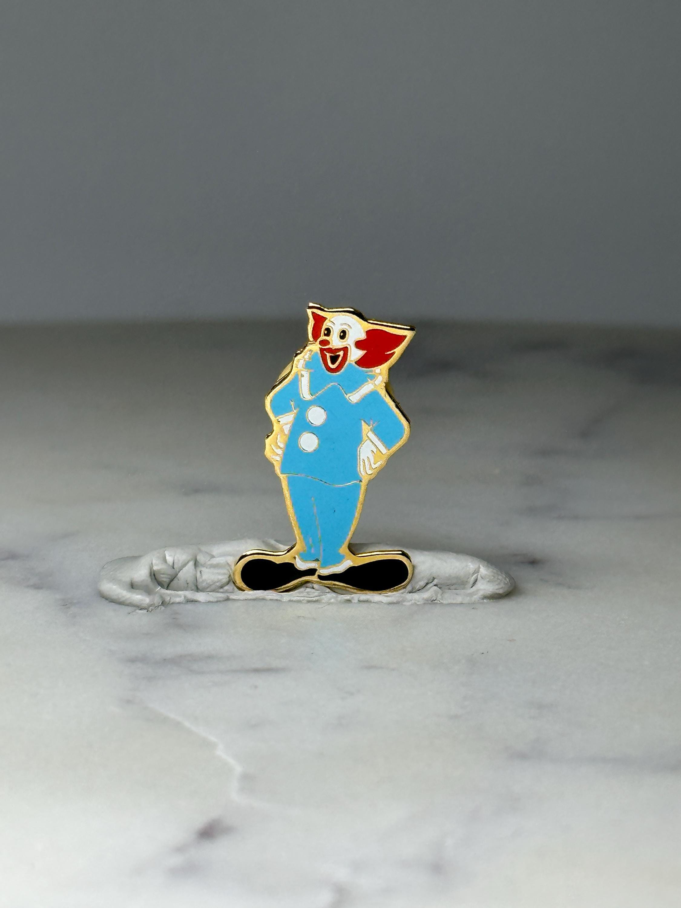 Vintage Clown Character Enamel Pin: Gold Tone - Circus Theme Accessory