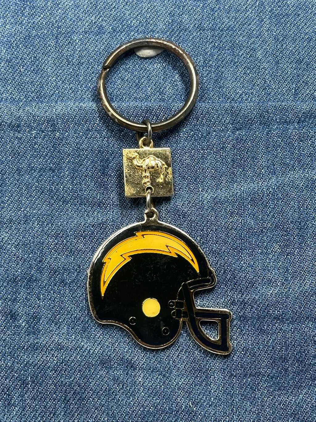 Sand Diego Chargers Helmet Keychain: Vintage Camel Cigarettes Promo Football Key Ring