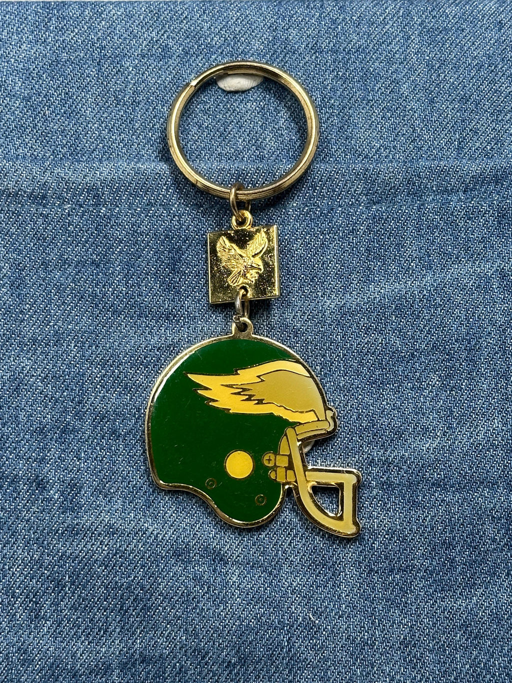 Philadelphia Eagles Helmet Keychain: Vintage Winston Cigarettes Promo Football Key Ring