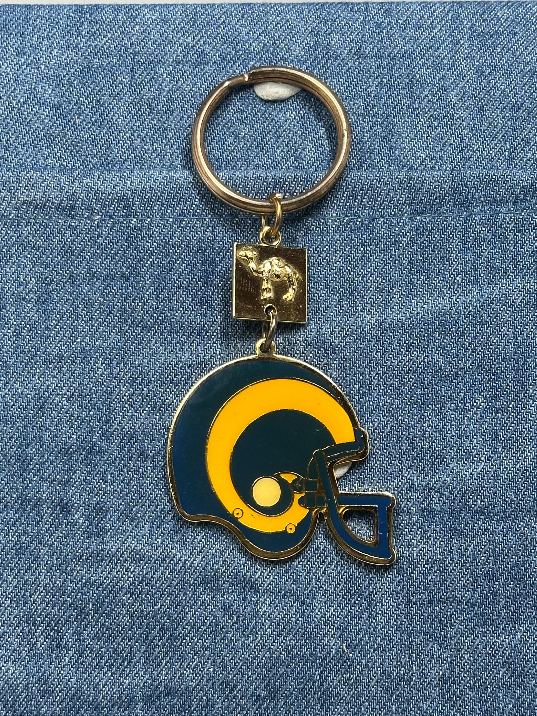 St Lous Rams Helmet Keychain: Vintage Camel Cigarettes Promo Football Key Ring
