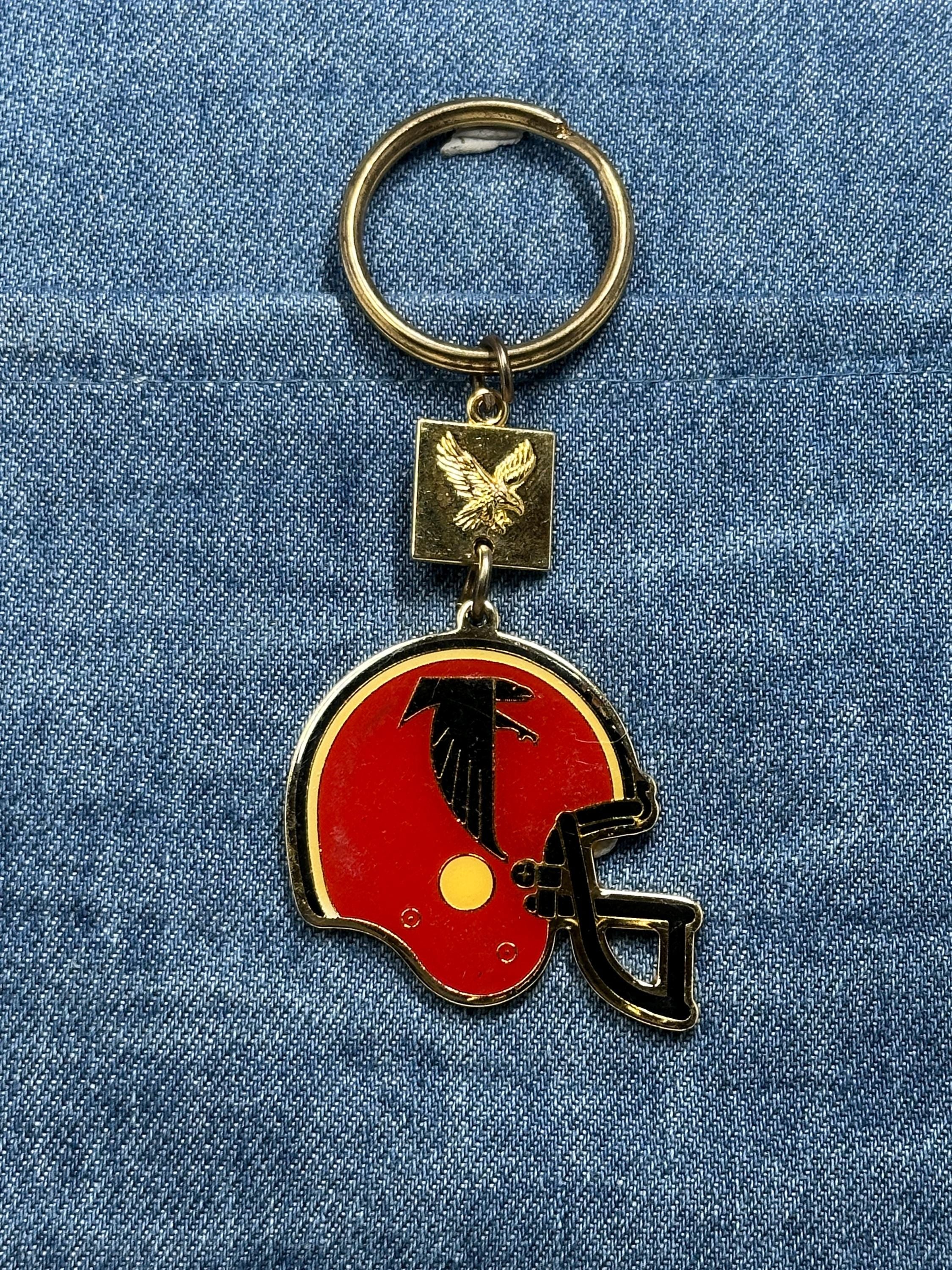 Atlanta Falcons Helmet Keychain: Vintage Winston Cigarettes Promo Football Key Ring