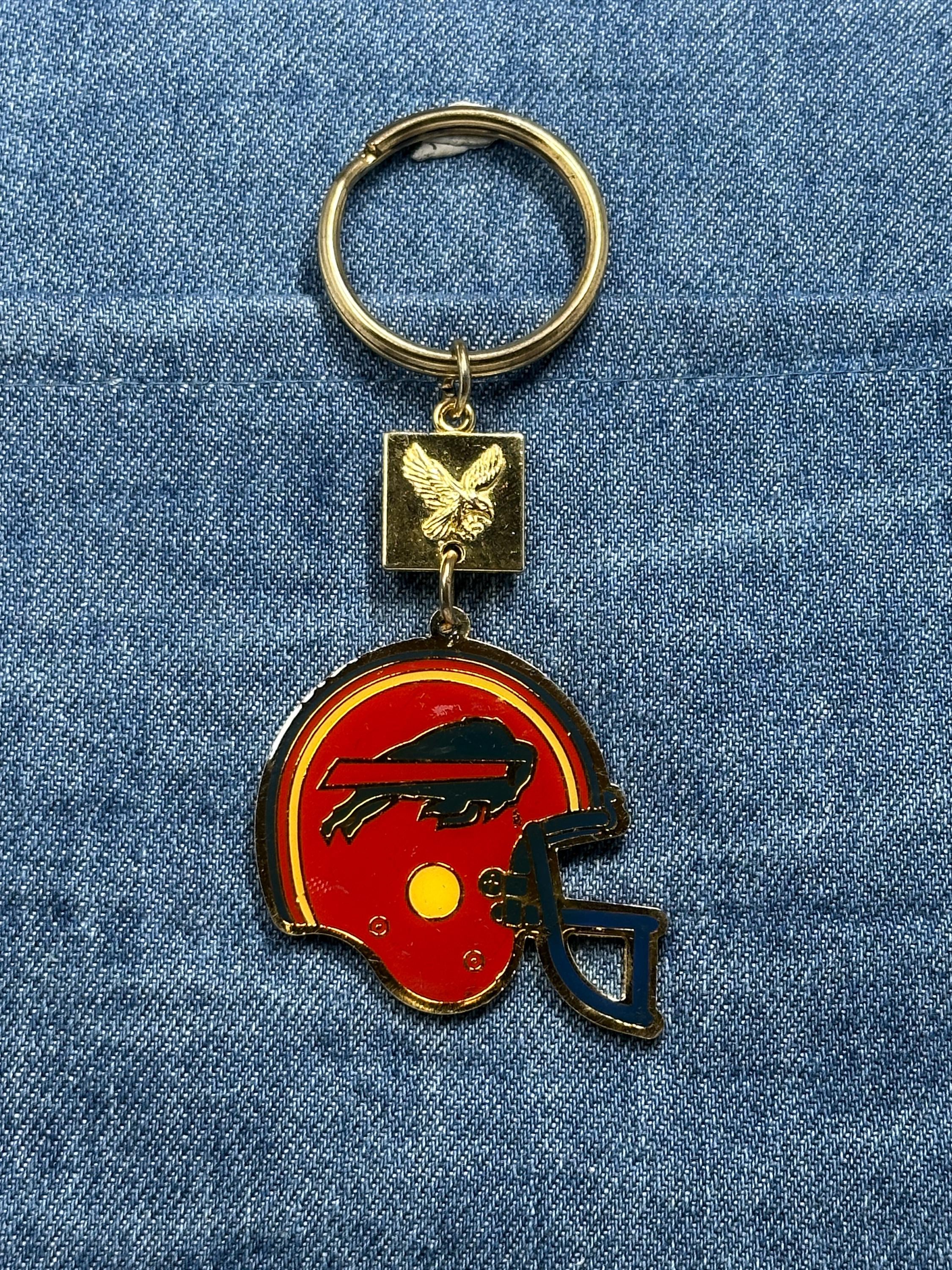 Buffalo Bills Helmet Keychain: Vintage Winston Cigarettes Promo Football Key Ring