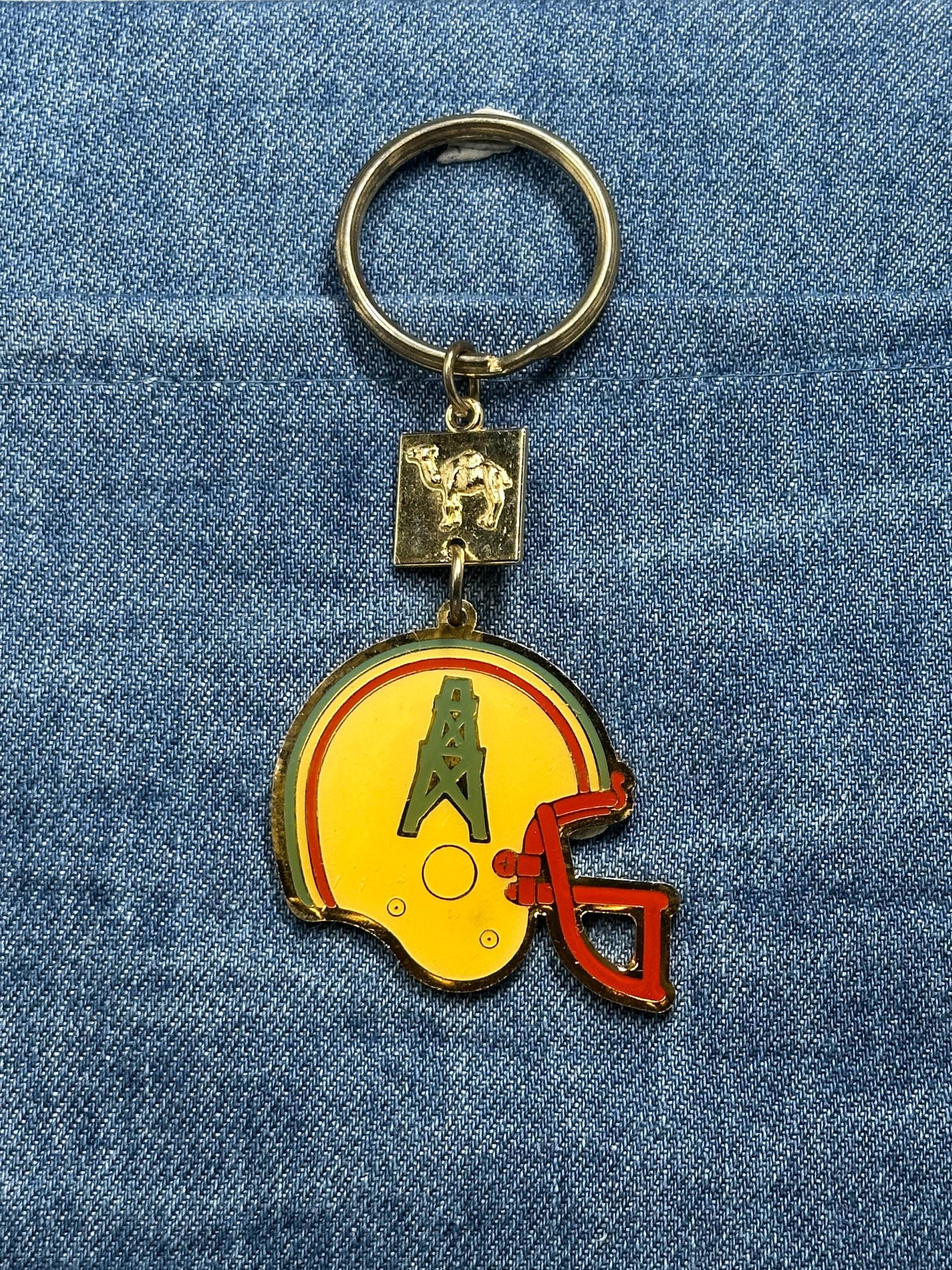 Houston Oilers Helmet Keychain: Vintage Camel Cigarettes Promo Football Key Ring