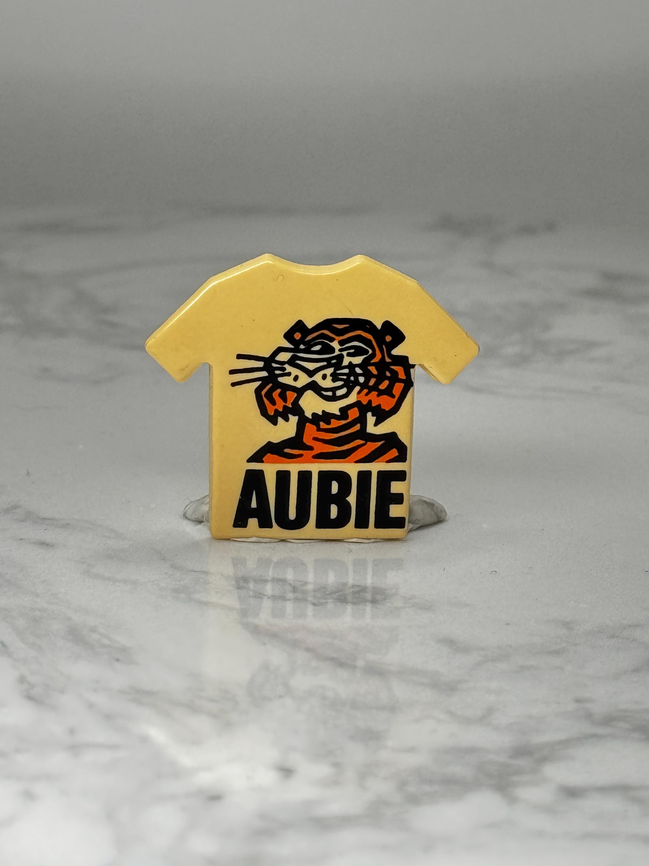Vintage Auburn Tigers T-Shirt Pin: Yellow Enamel - College Mascot Accessory