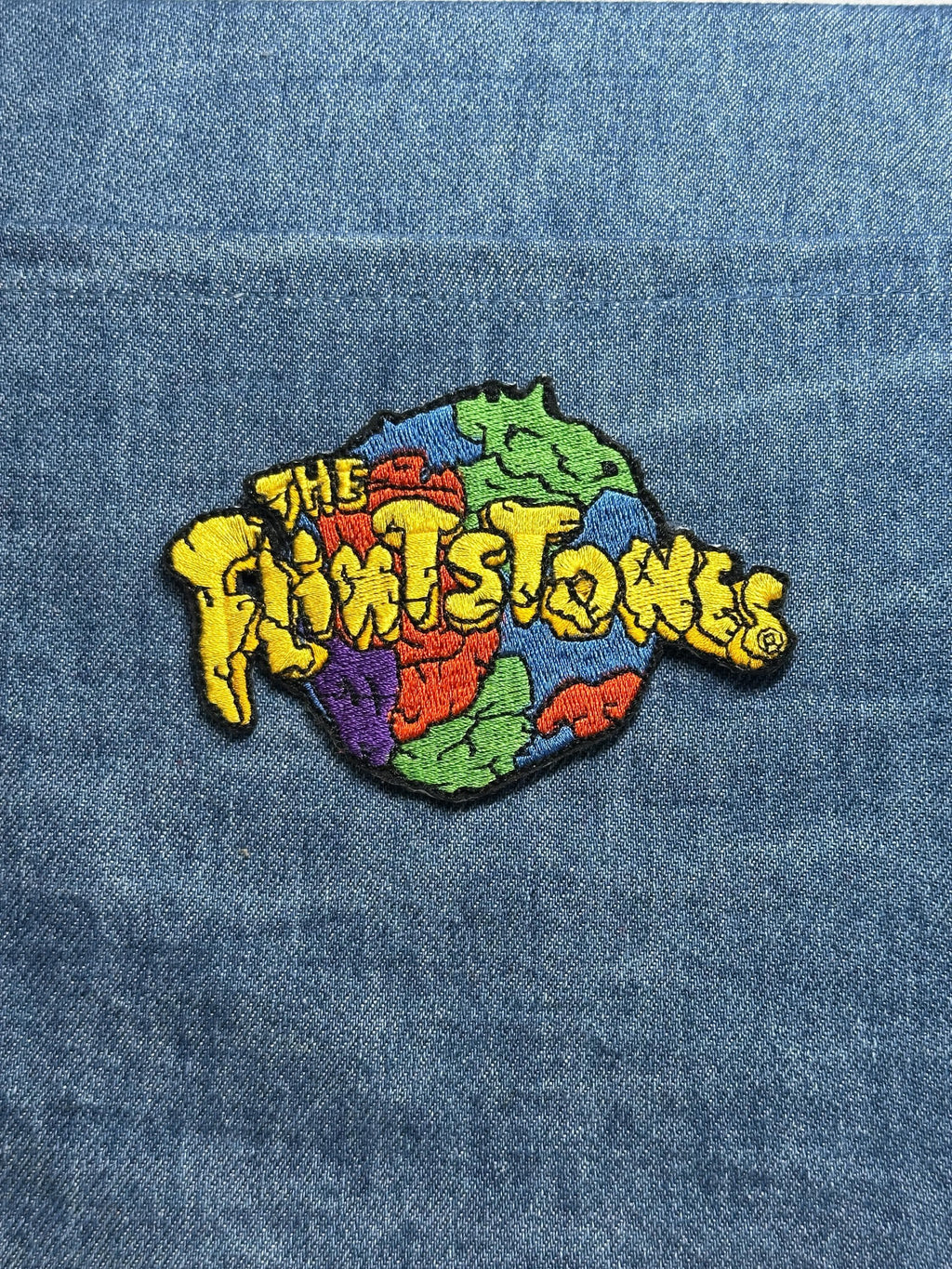 Flintstones collectable patch: multicolor cartoon logo - retro tv accessory