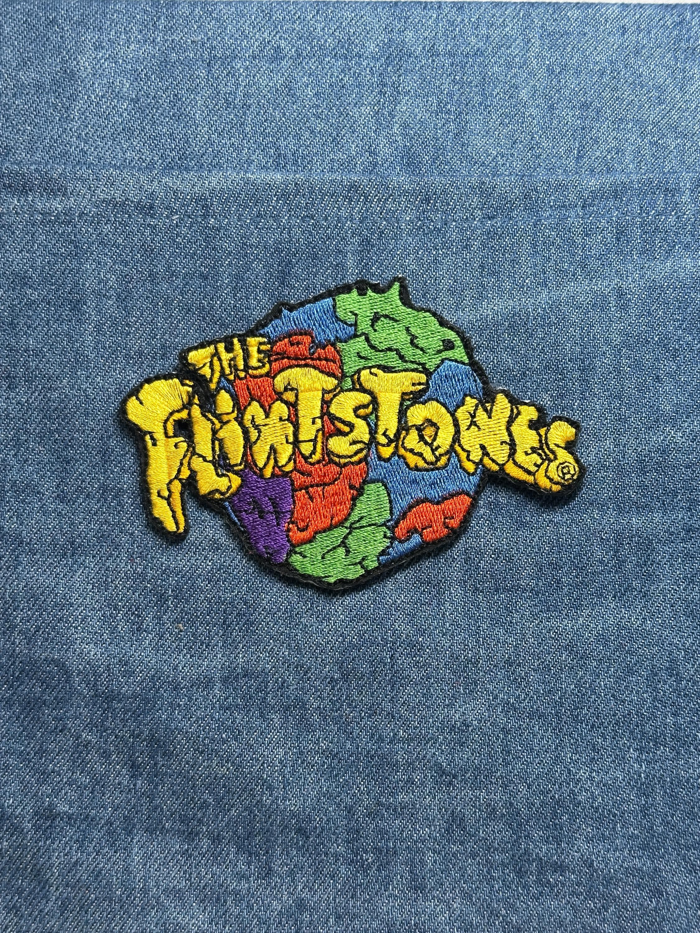 Flintstones collectable patch: multicolor cartoon logo - retro tv accessory
