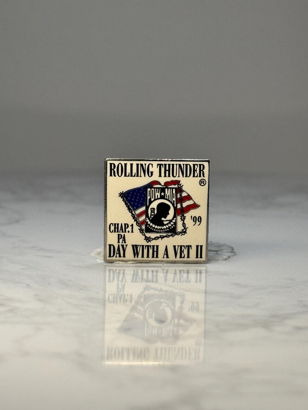 Vintage Rolling Thunder Enamel Pin: Patriotic - 1999 Event Accessory