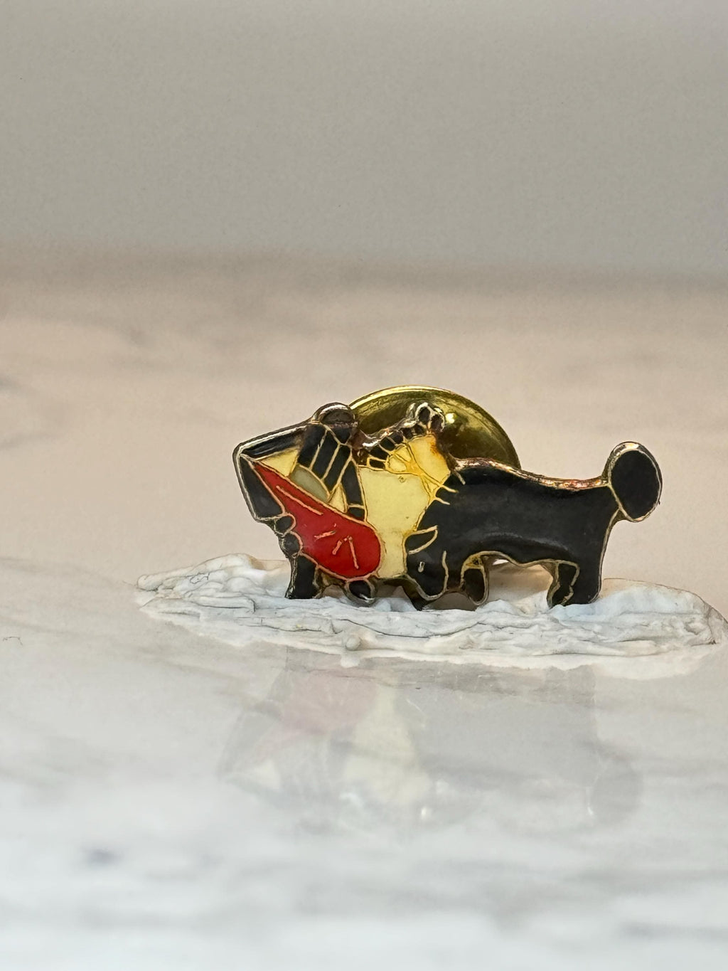 Bullfighter Matador Pin Bull and Cape Vintage Spanish Enamel Lapel Pin Toro Collectible