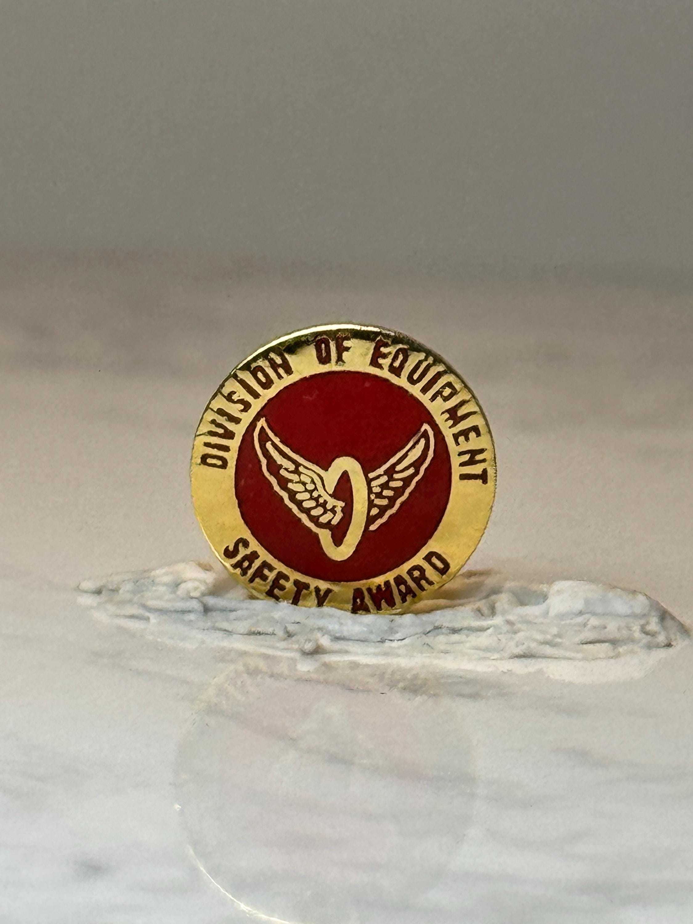 Vintage Division of Equipment Safety Award Pin: Red Enamel - Safety