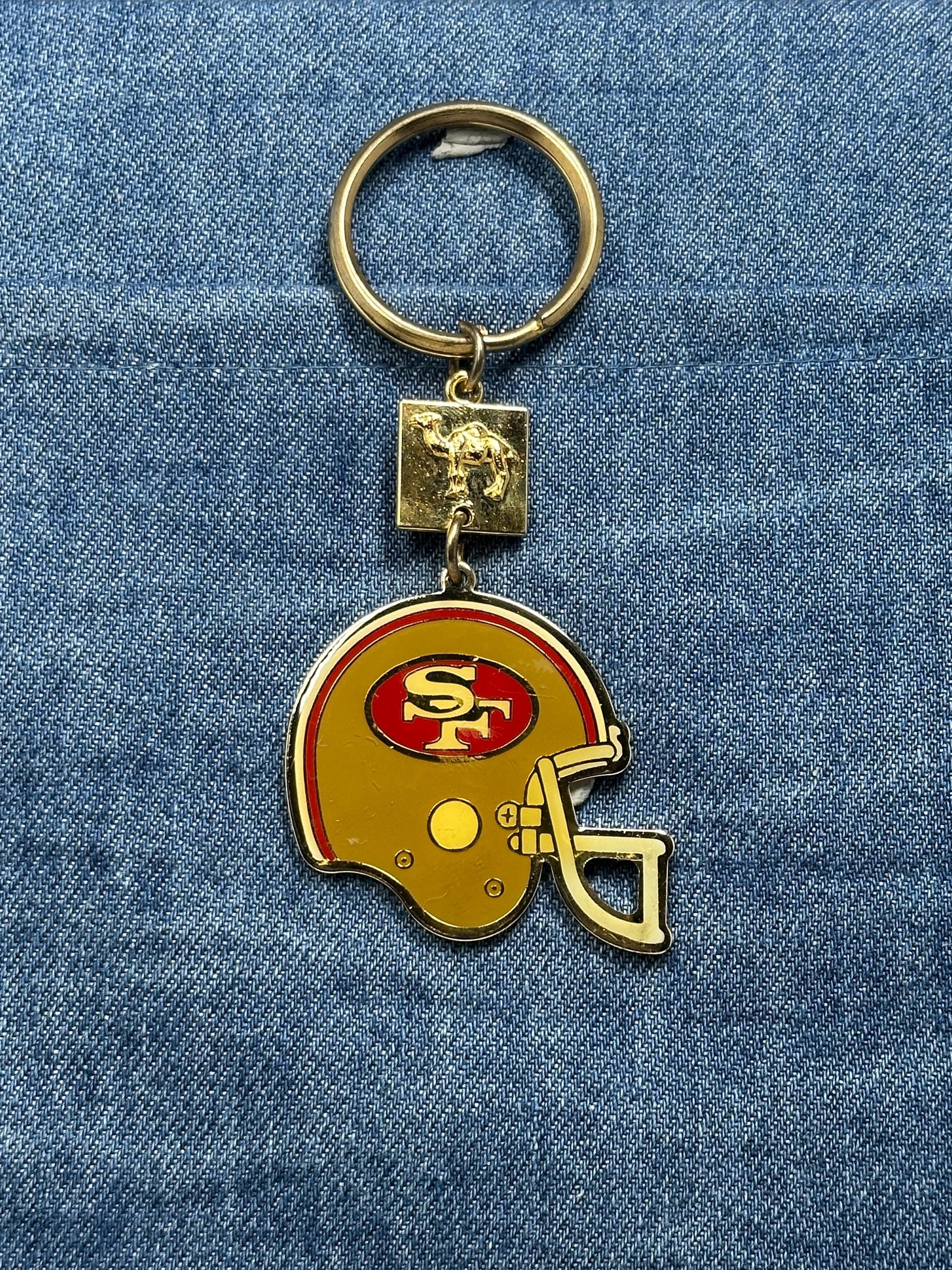 San Francisco 49ers Helmet Keychain: Vintage Camel Cigarettes Promo Football Key Ring