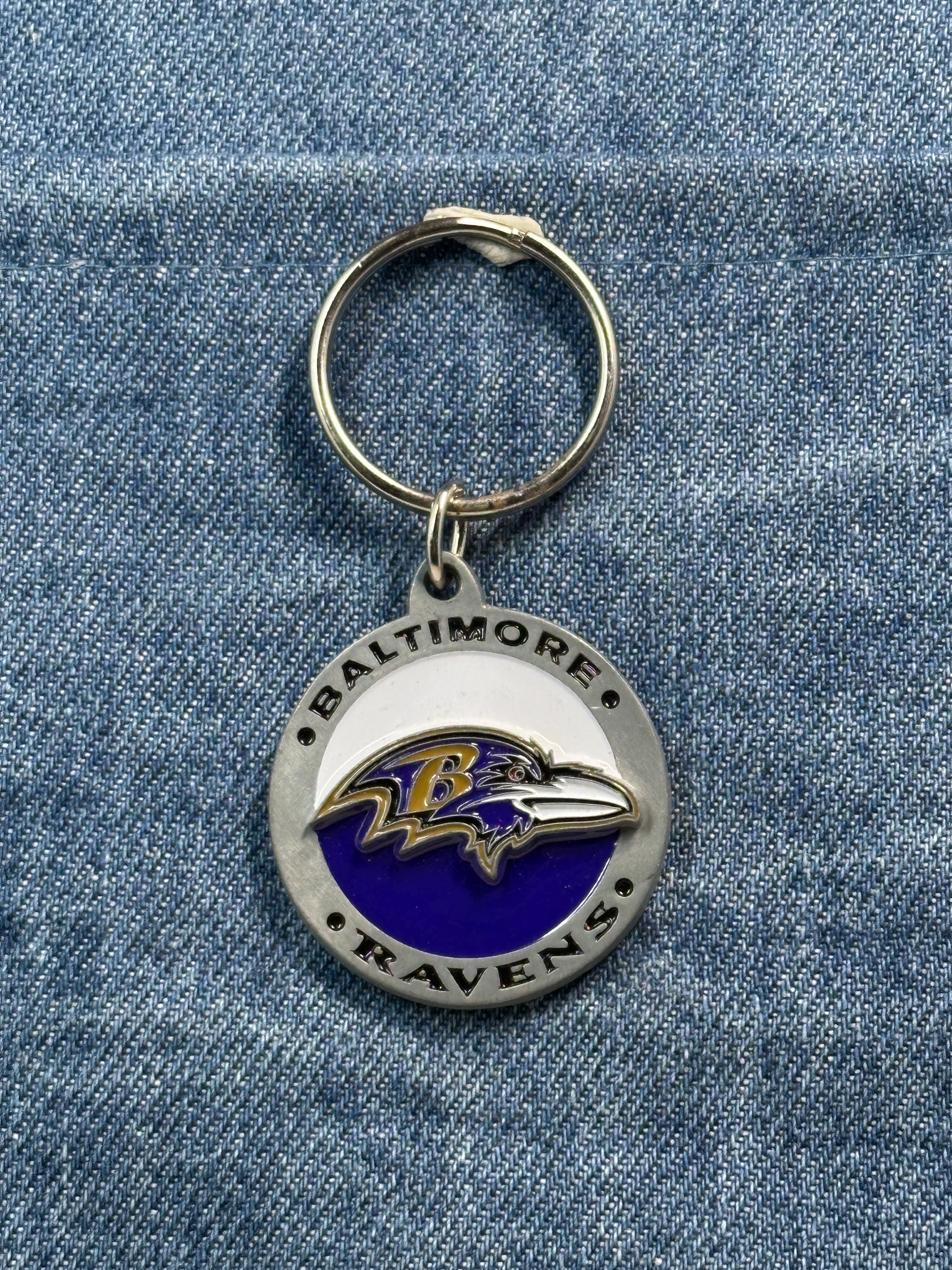 Vintage Baltimore Ravens Keychain: Metal Enamel - NFL Sports Accessory