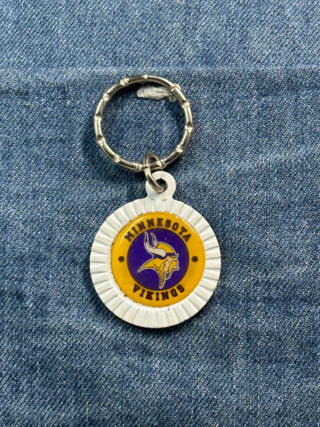 Vintage Minnesota Vikings Keychain: Plastic Enamel - NFL Sports Accessory