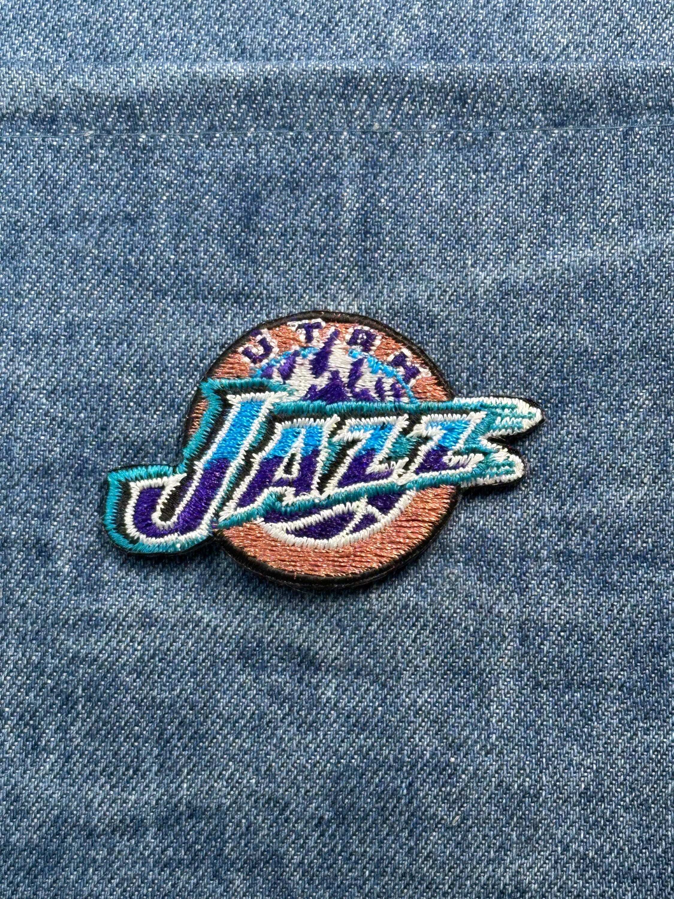 Utah Jazz NBA Patch: Purple Teal Logo - 1990s Sports Accessory