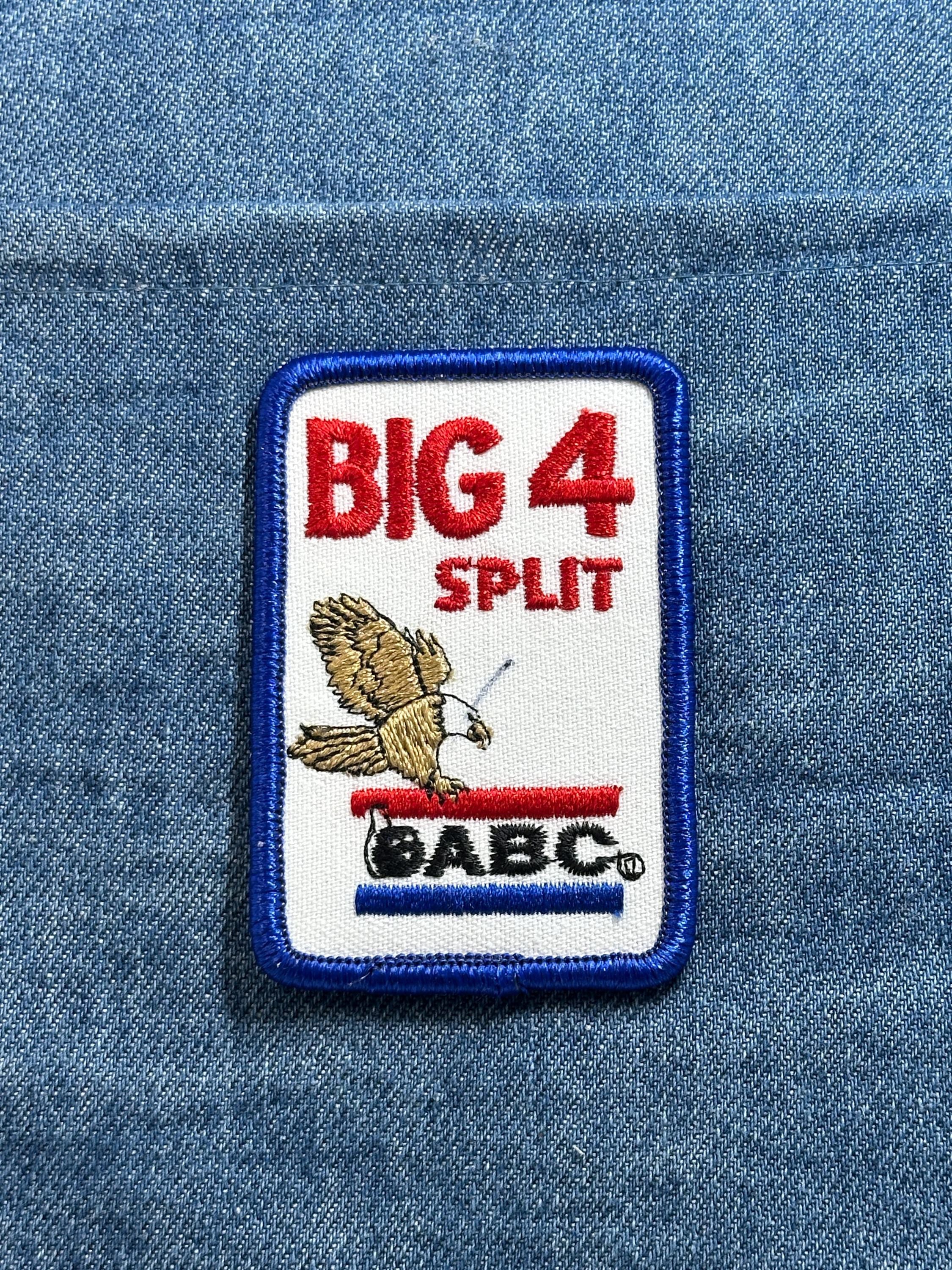 ABC Bowling Patch Big 4 Split Award Embroidered Vintage Bowling Sew On Patch