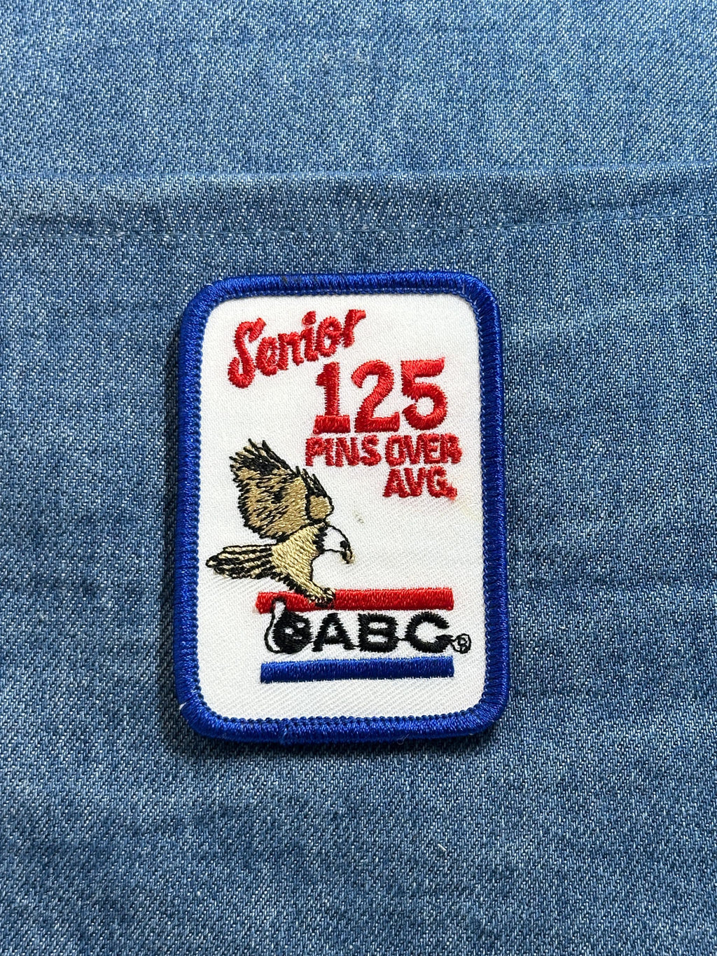 Senior 125 Pins Over Avg Patch: Blue Border - ABC Bowling