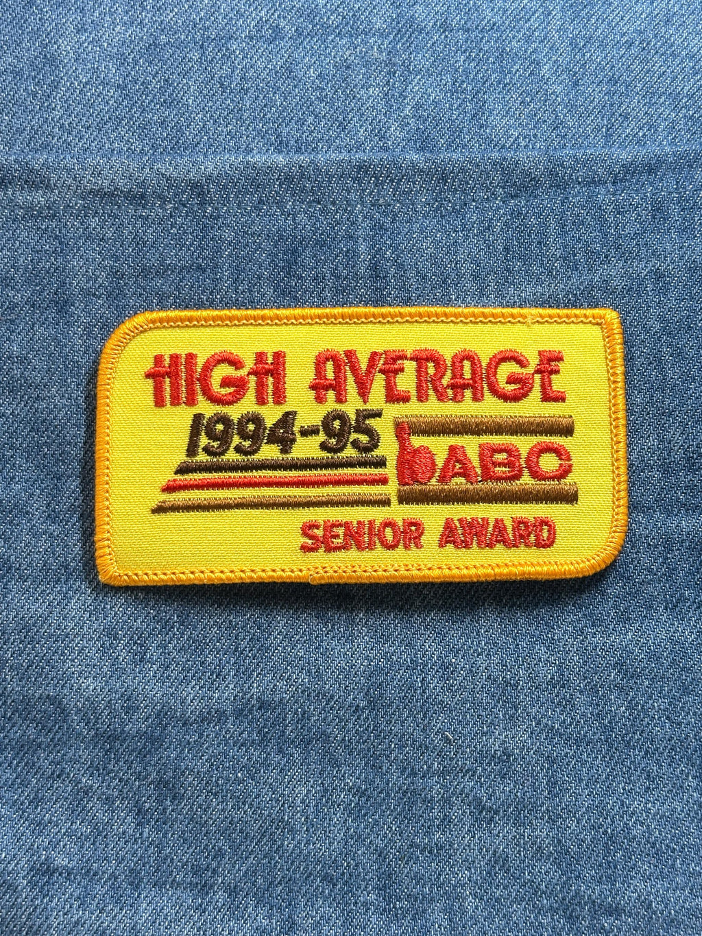 ABC Bowling Patch High Average Senior Award 1994-1995 Vintage Embroidered