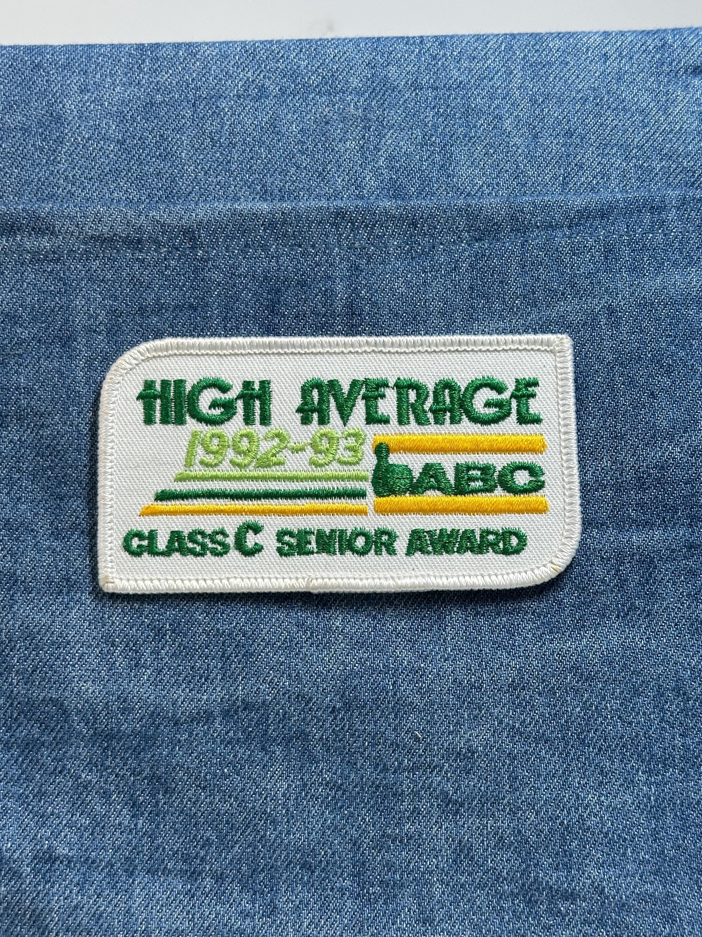 ABC Bowling Patch High Average Class C Senior Award 1992-1993 Vintage