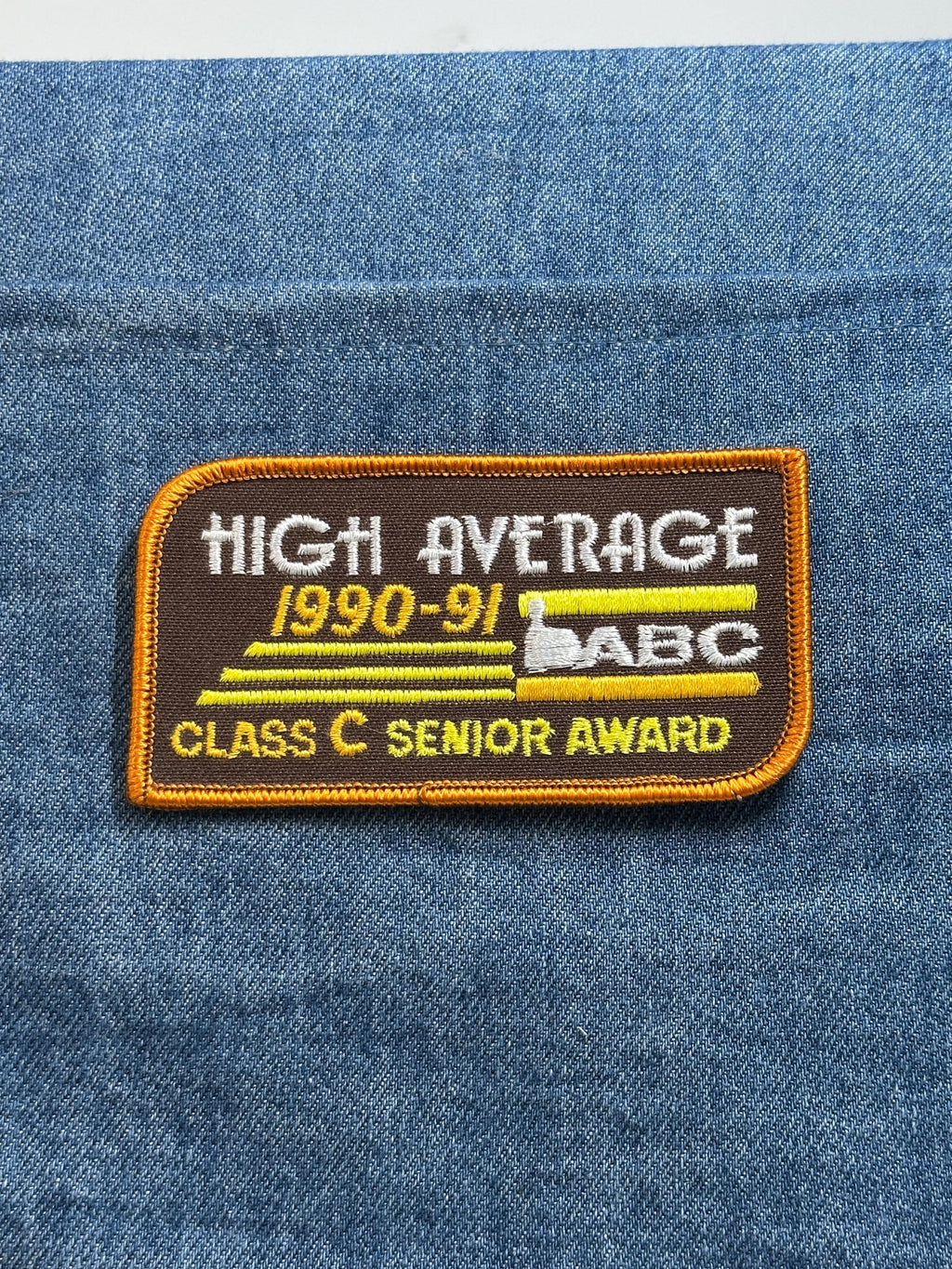 ABC Bowling Patch High Average Class C Senior Award 1990-1991 Vintage