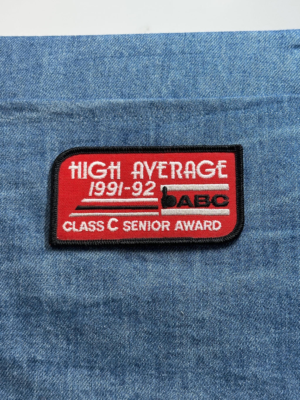 ABC Bowling Patch High Average Class C Senior Award 1991-1992 Vintage Red