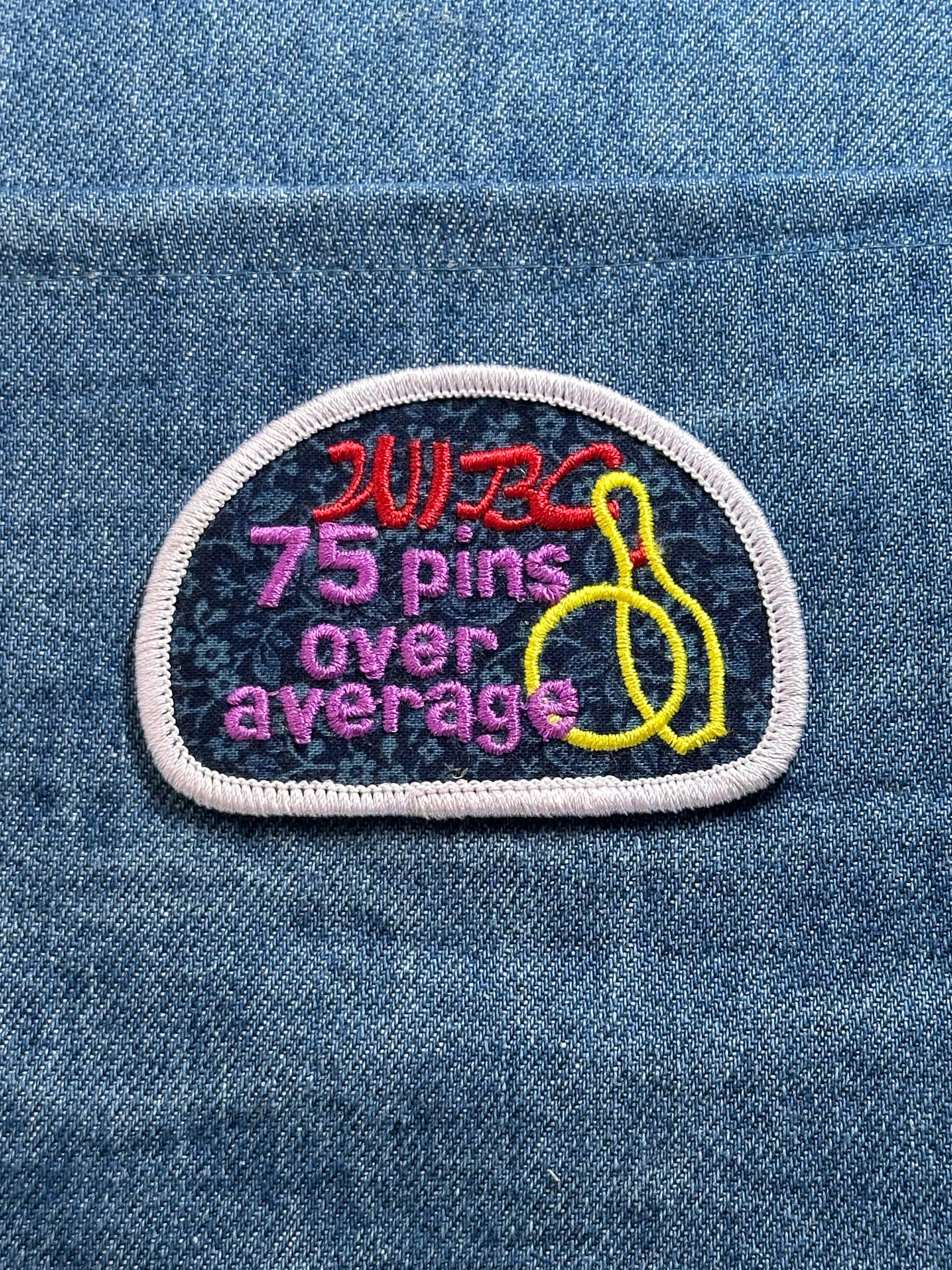 WIBC 75 Pins Over Average Patch Vintage Bowling Award Embroidered